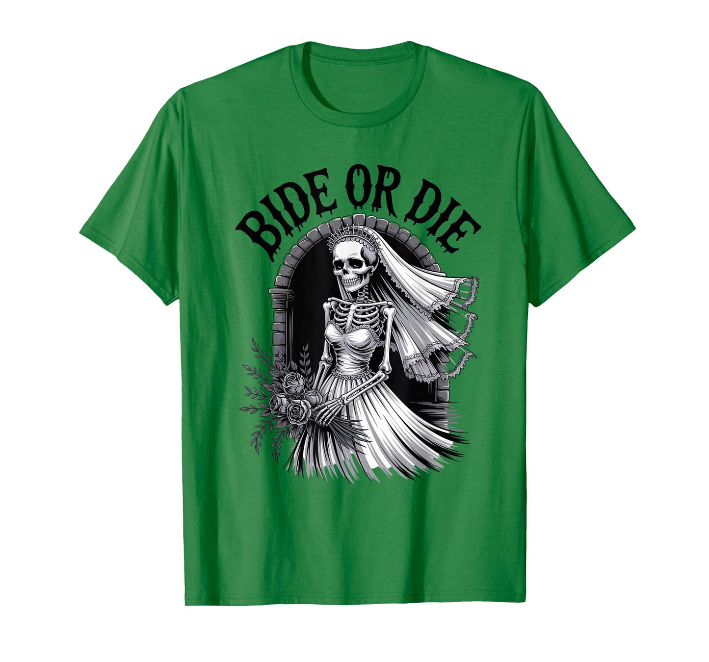 Bride Or Die Bachelorette Goth Bridal Party Skeleton T-Shirt