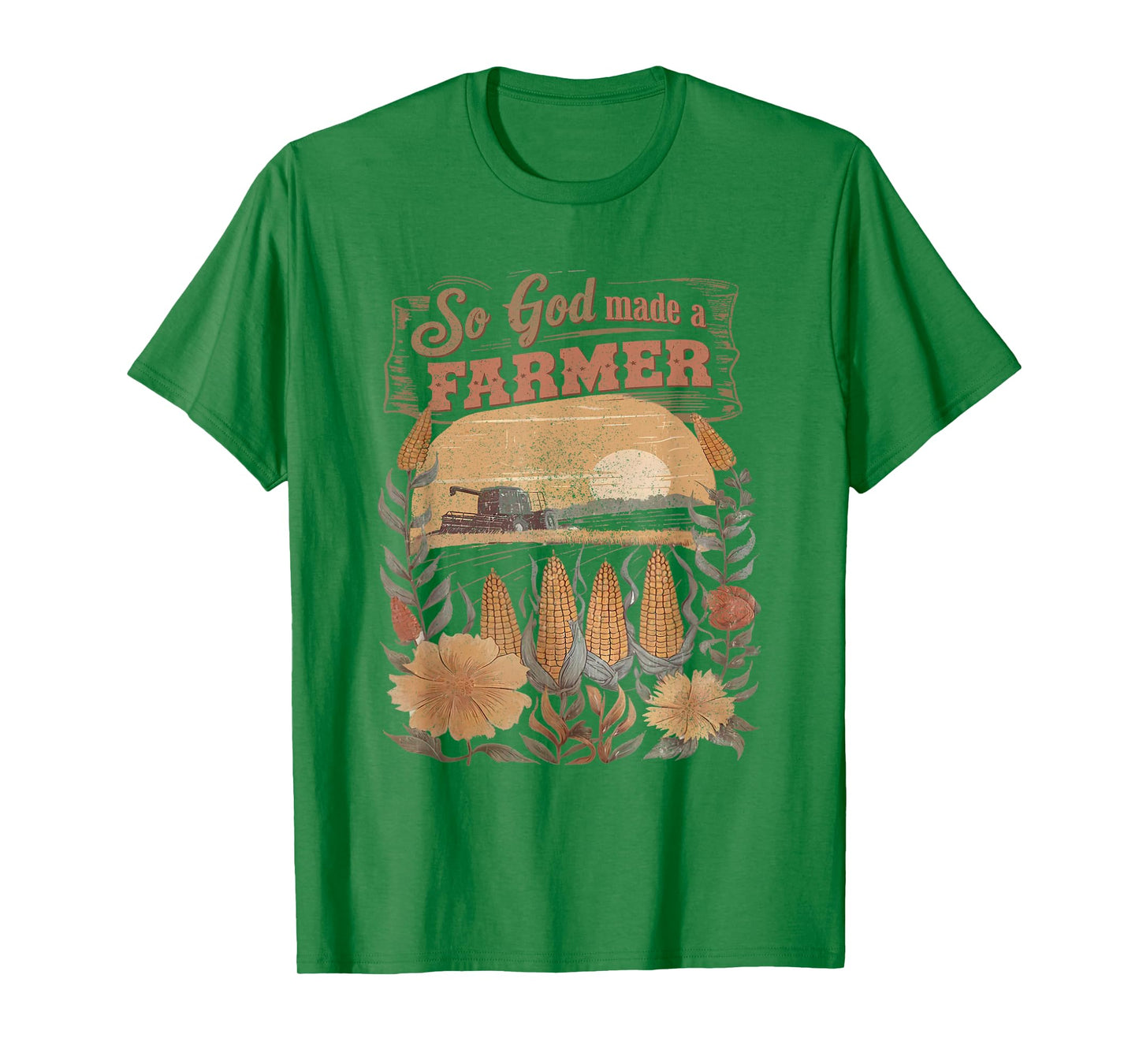 So God Made a Farmer Boho Flower Christian Aesthetic Summer T-Shirt