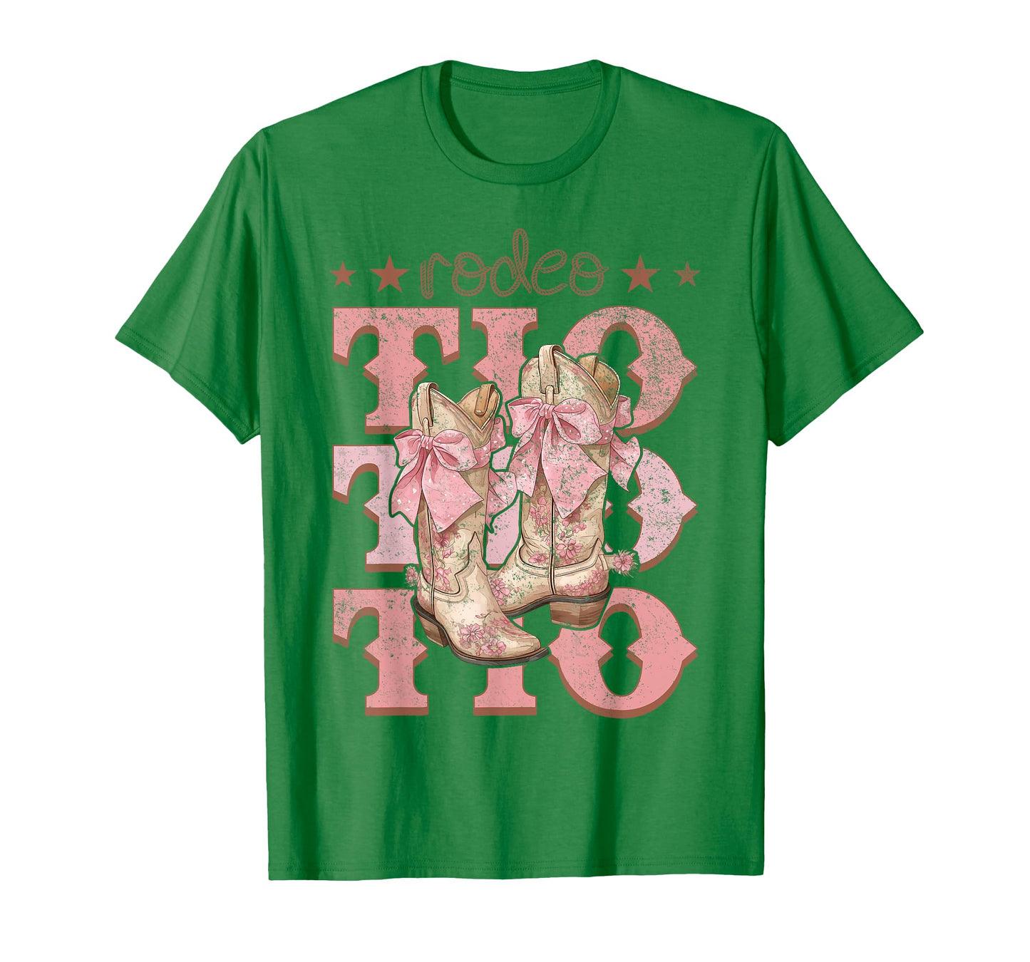 Rodeo Tio Pink Boots Coquette Cow-Girl Birthday Party T-Shirt