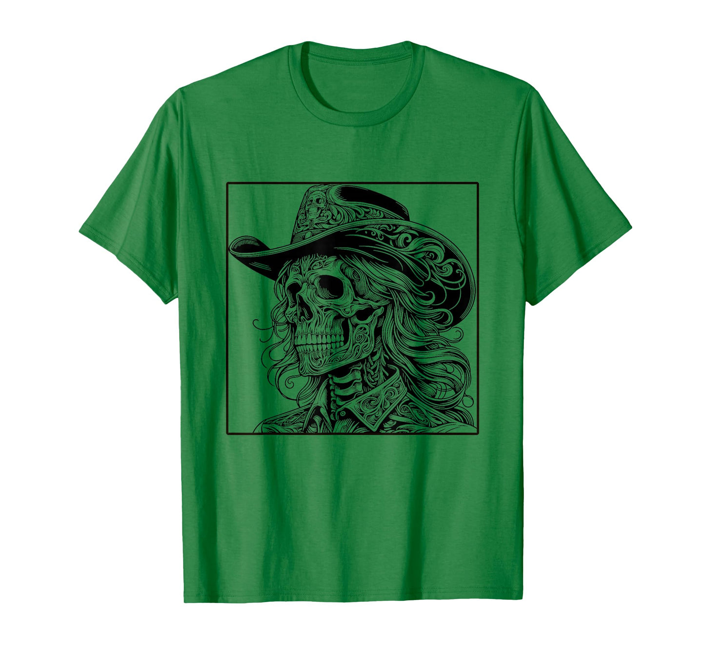 Rustic Skeleton Cowgirl Western Goth Grunge Gothic Skull T-Shirt