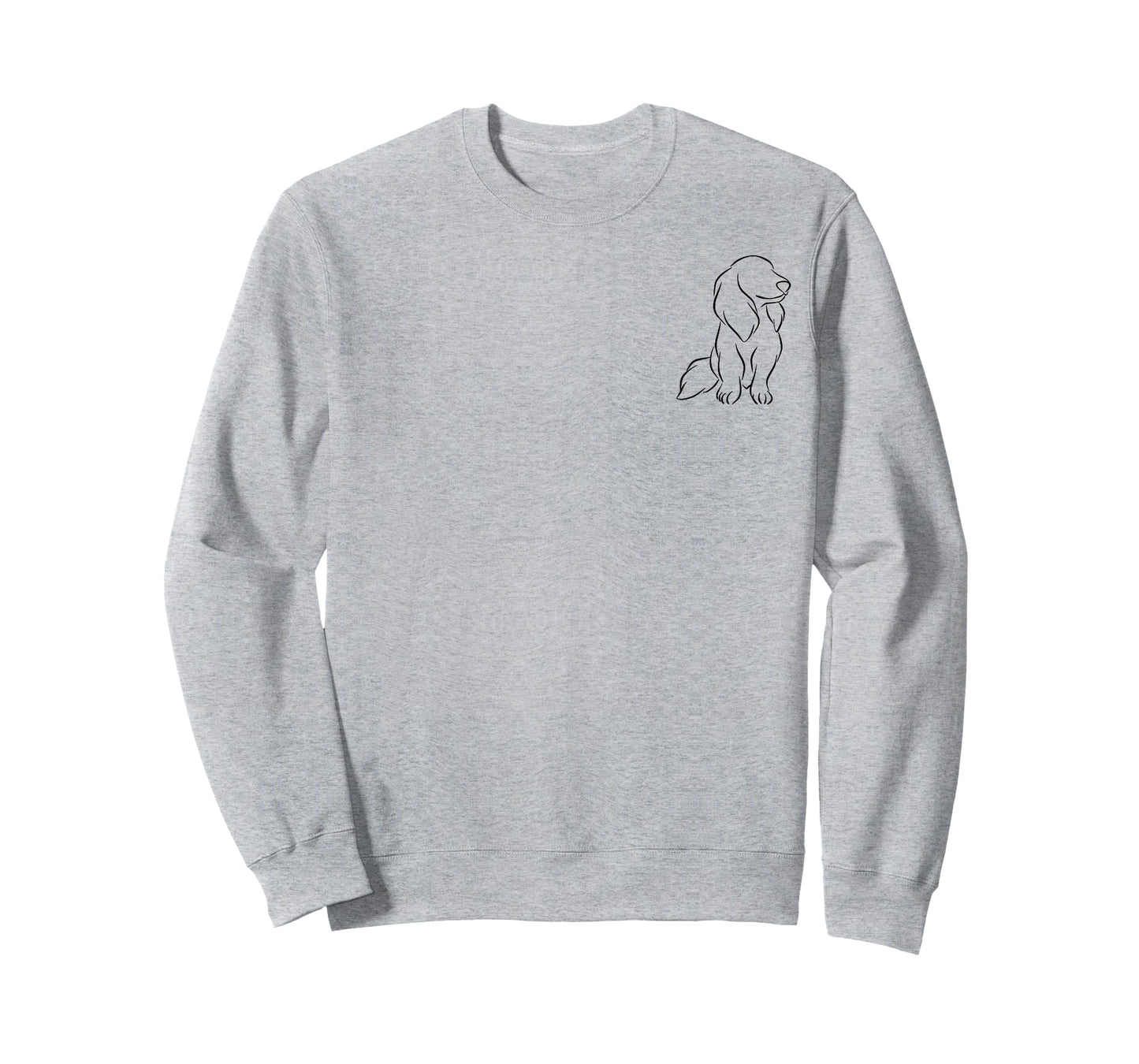 Long haired Dachshund Line Art cute Doxie Wiener Dog Men Women T-Shirt