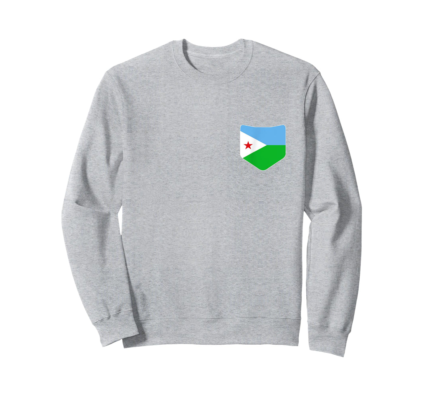 Djibouti Flag T-Shirt with Printed Djibouti Flag Pocket