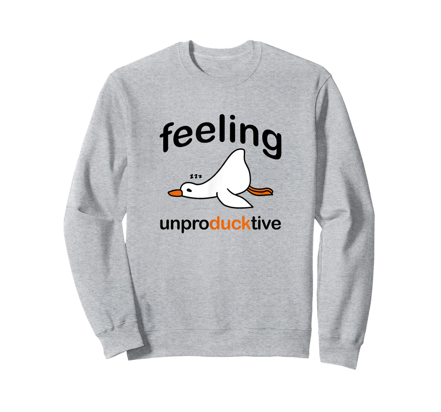Cute Duck Pun,Witty Wordplay,Tired Duck Feeling Unproductive T-Shirt