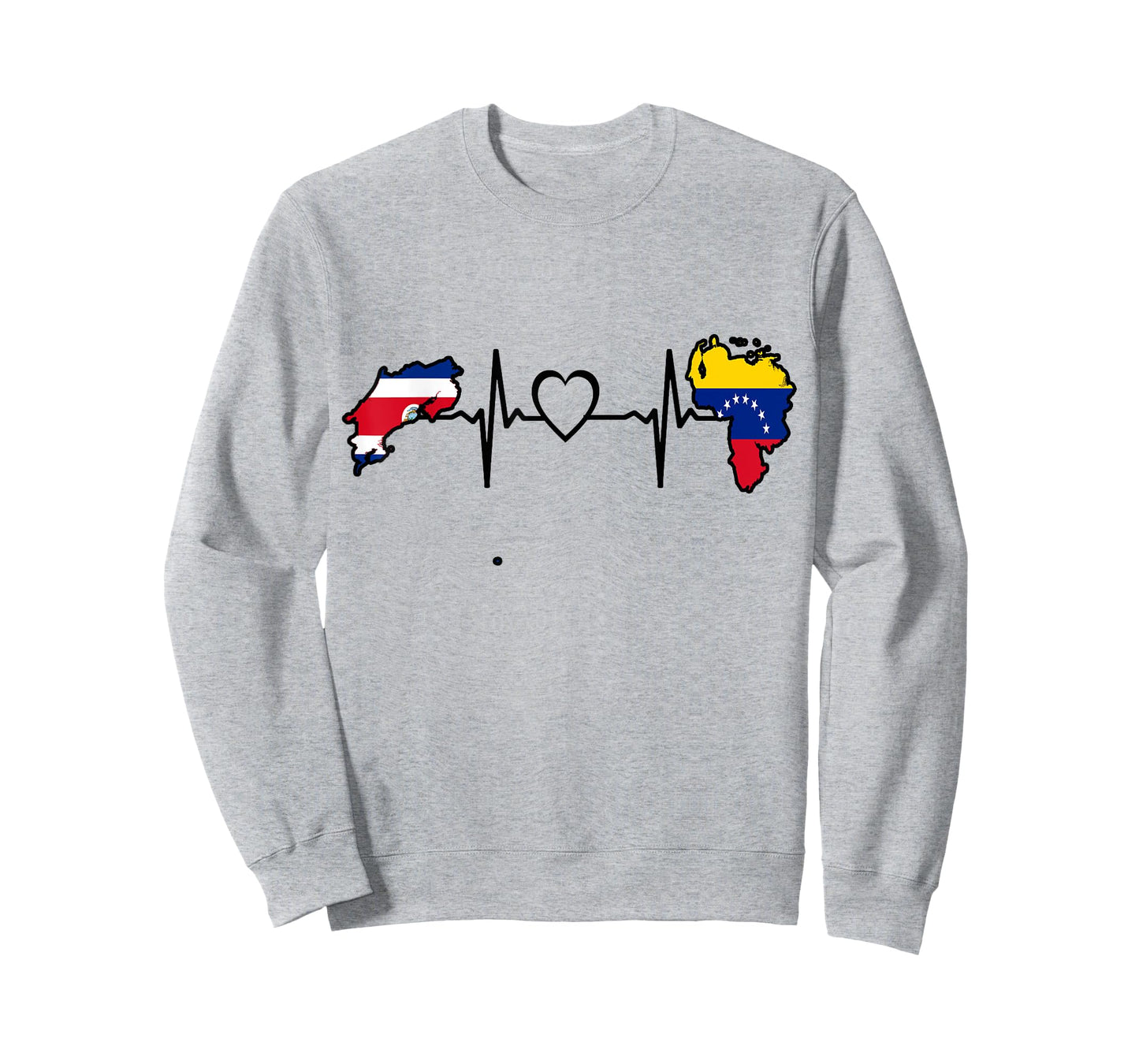 Costa Rica Venezuela Flag Costa Rican Venezuelan Heartbeat T-Shirt