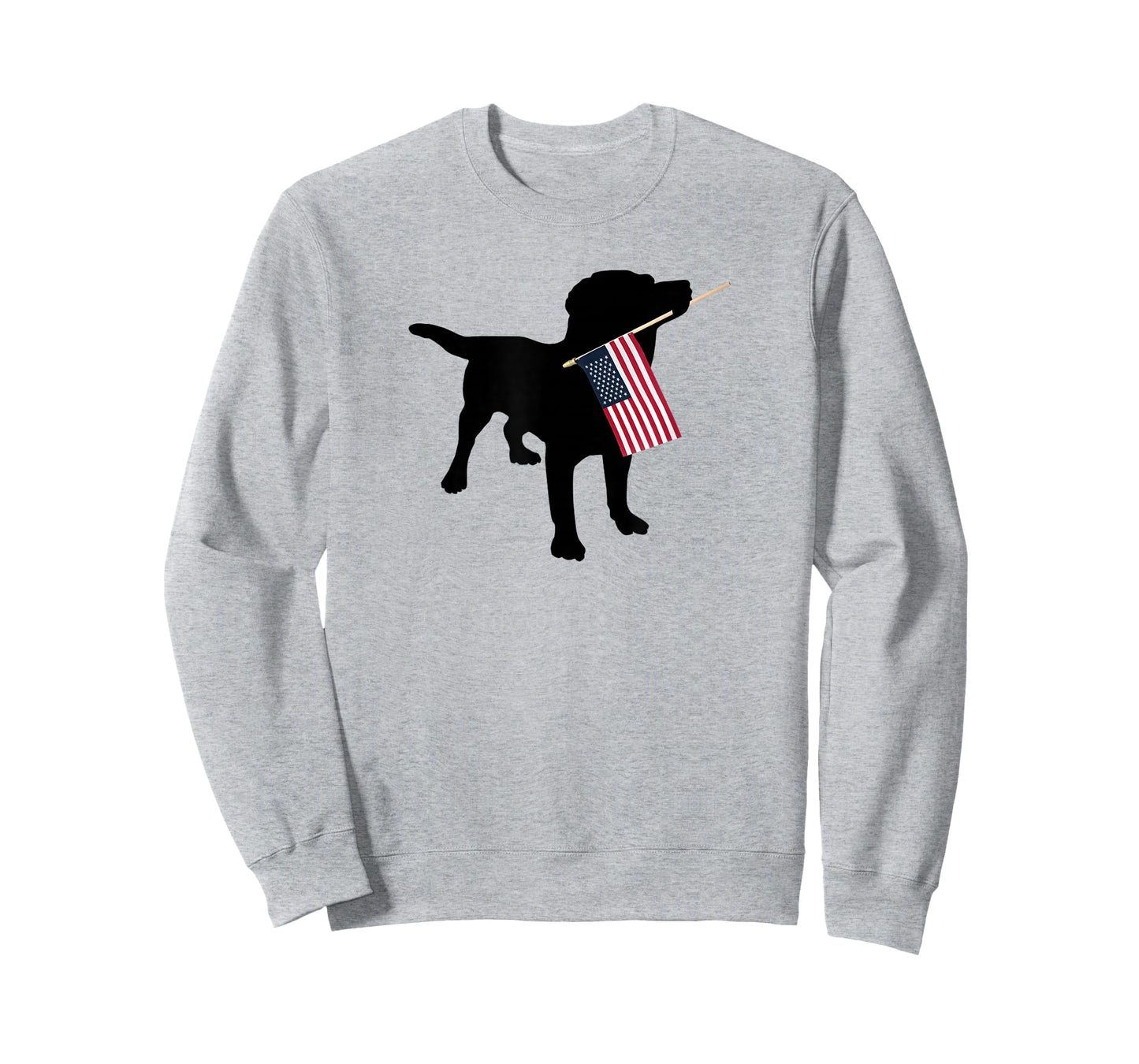 Black Lab Dog Holding July 4th Patriotic USA Flag T-Shirt T-Shirt