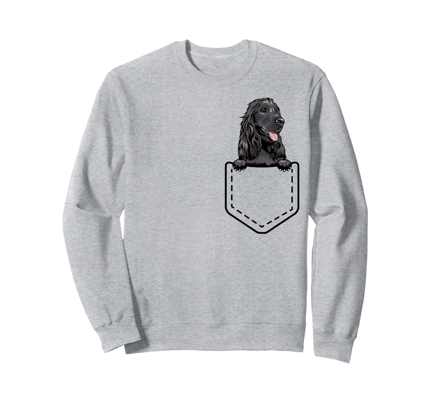 Funny Peeking Black Cocker Spaniel Inside Pocket Dog Owner T-Shirt