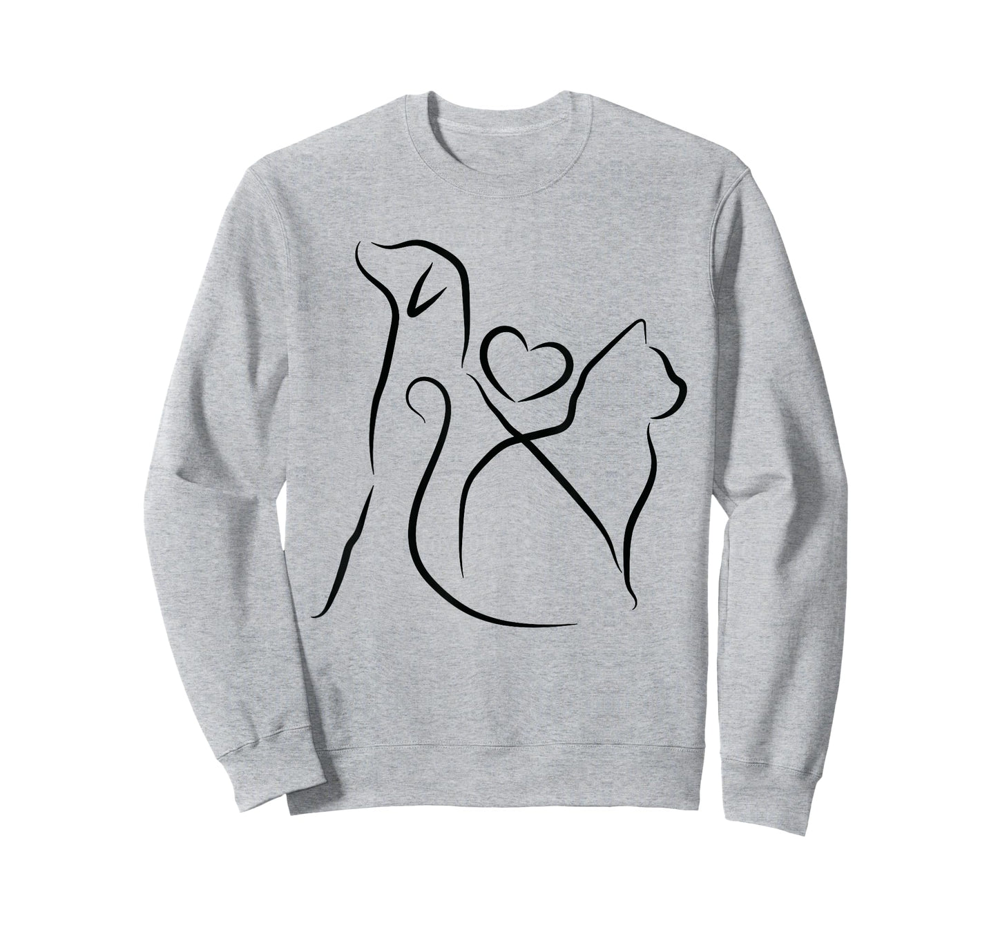 Dog Puppy and Baby Cat Heart - Animal Dog & Cat Heart T-Shirt