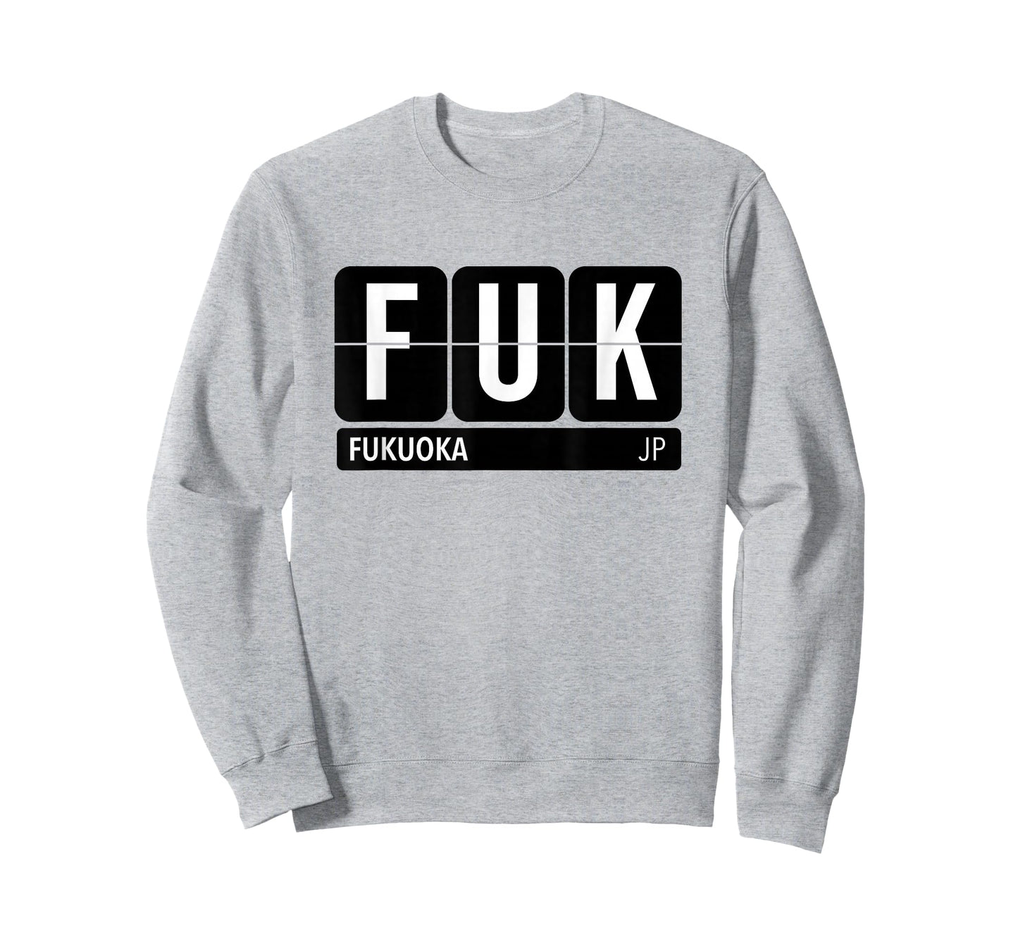 FUK Fukuoka Japan Travel Souvenir White Text T-Shirt