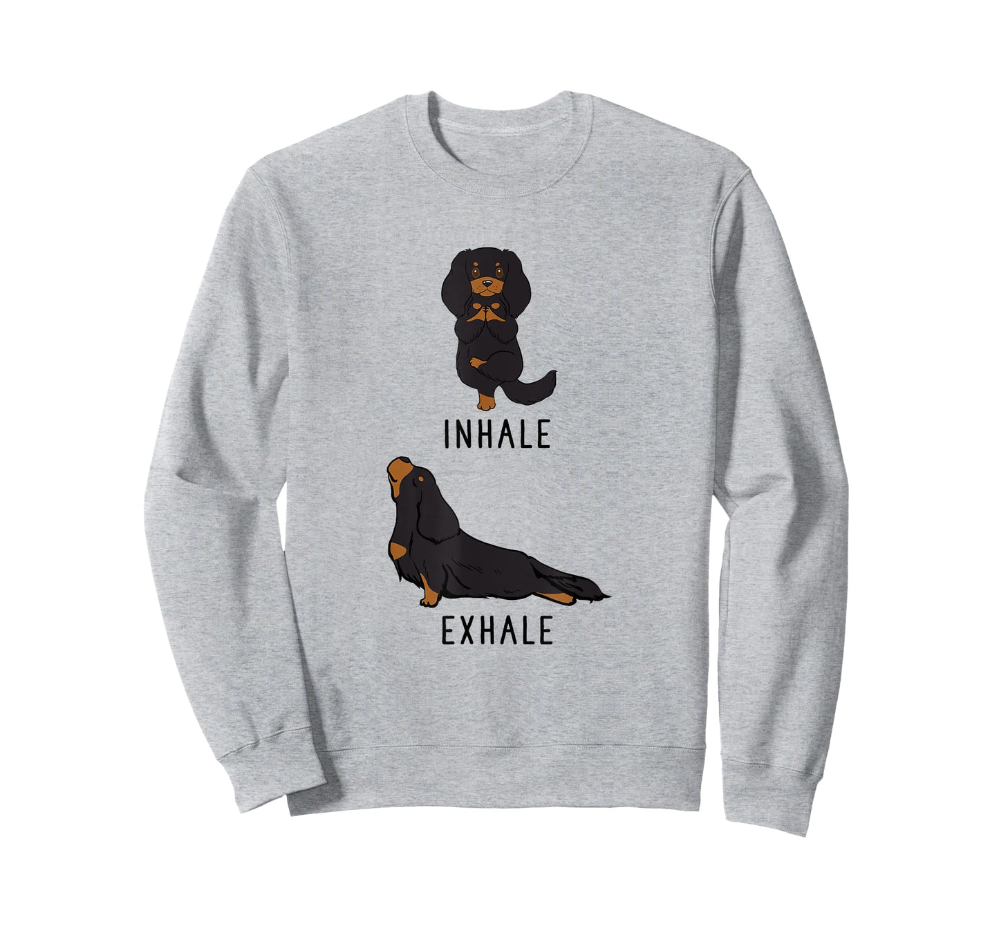 Inhale Exhale Cavalier King Charles Spaniel Funny Dog Yoga T-Shirt for Men Women Girls Kids