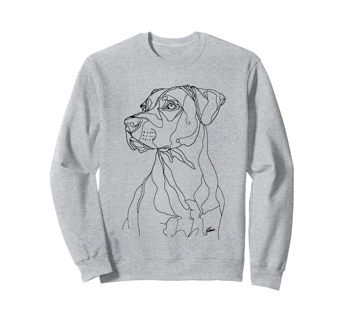Black Mouth Cur Dog Line Art Minimalist Mom Dad T-Shirt