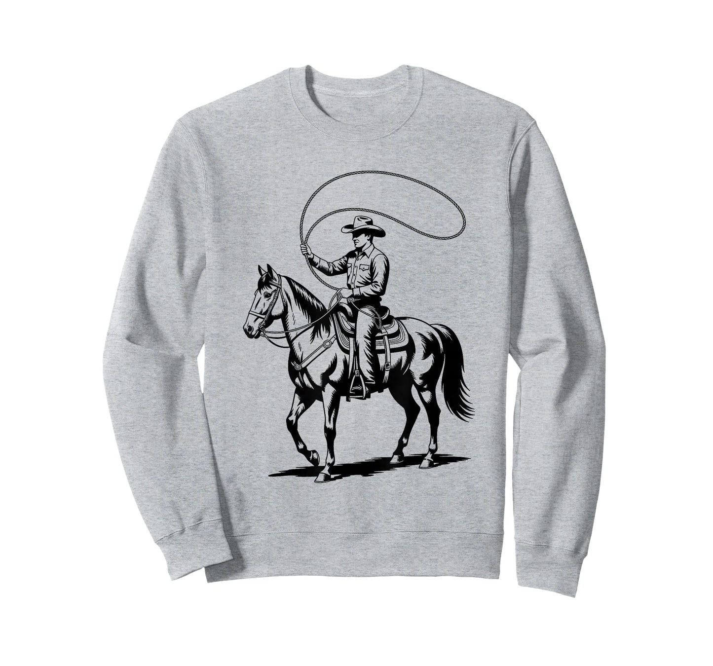 Rodeo Cowboy Graphic Tee Dark Western Horse Art Cowboy T-Shirt