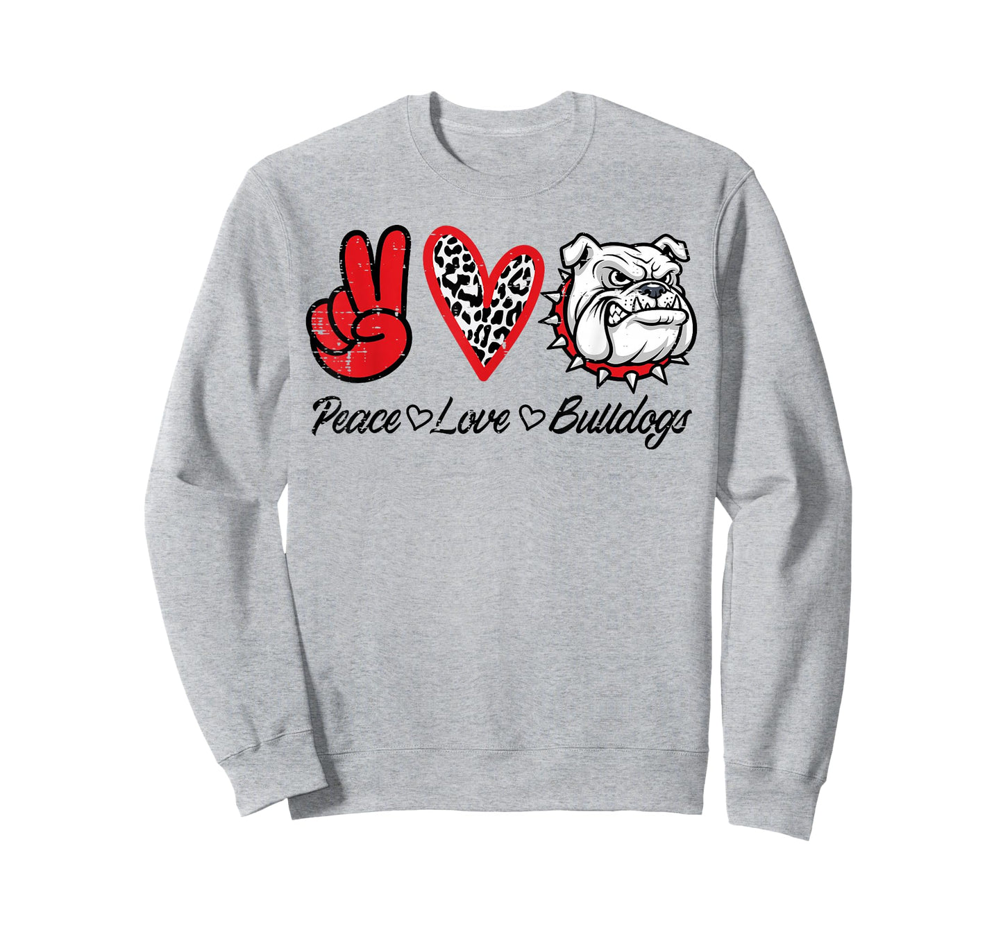 Peace Love Bulldog Men Kids Boys Girls Youth Women Teen T-Shirt