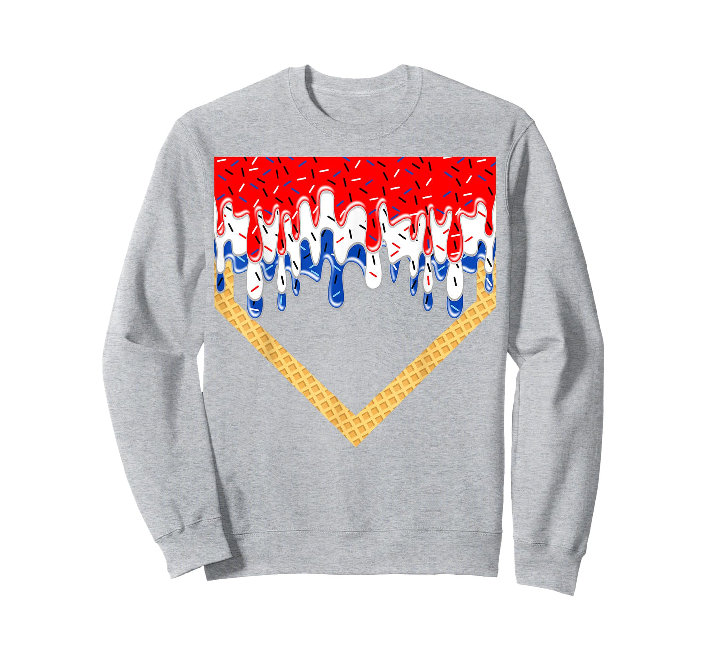 Baseball Drip American Flag Home Plate 4th Of July Patriotic T-Shirt