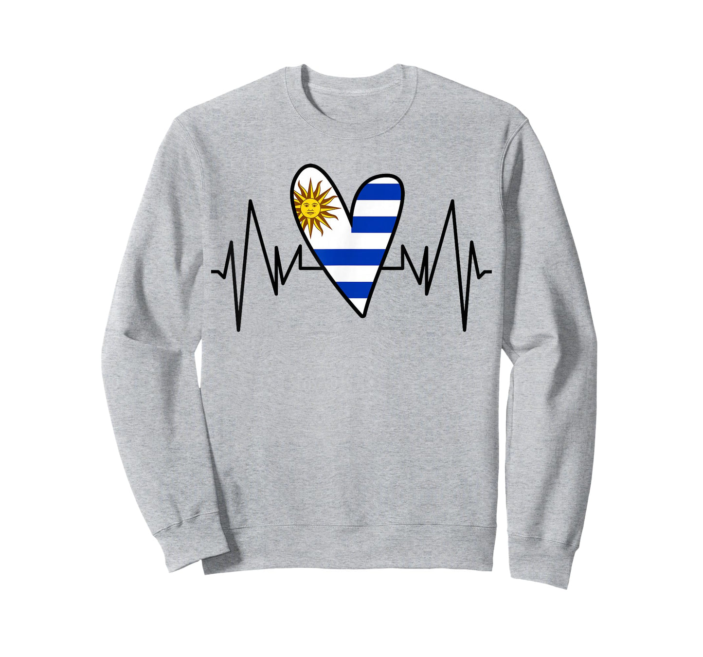 Uruguayan Flag Heartbeat EKG Heart T-Shirt