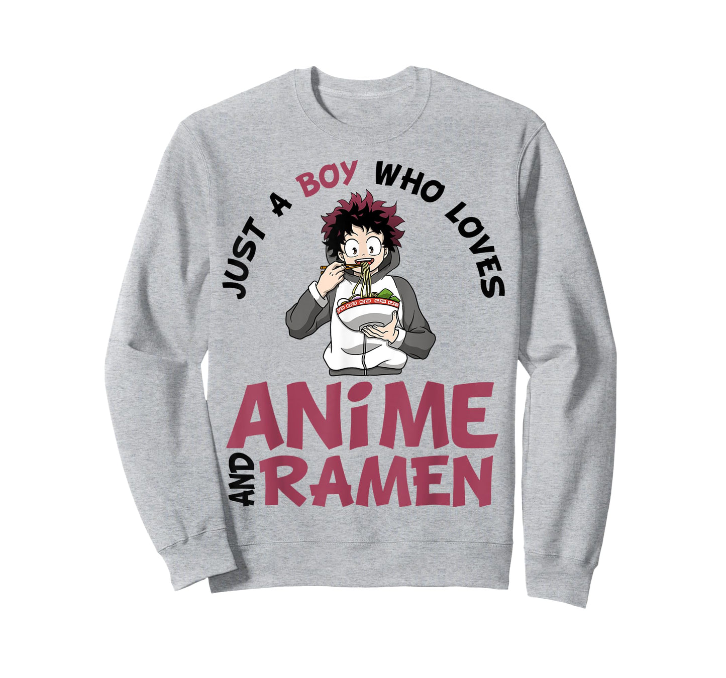 Just a Boy Who Loves Anime and Ramen Men Teen Boys T-Shirt