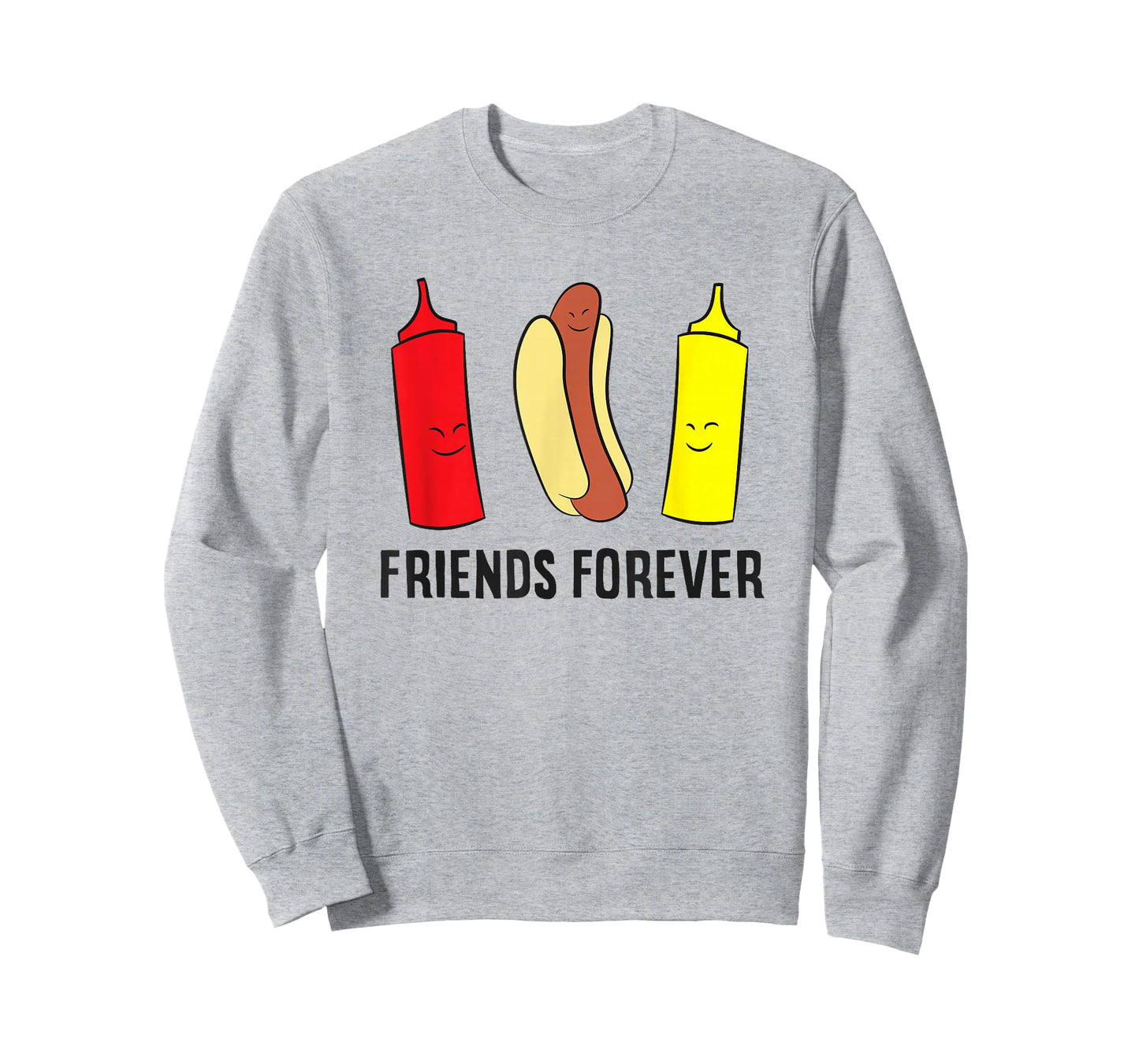 Hotdog Ketchup Mustard Friends Forever Funny Hot Dog T-Shirt