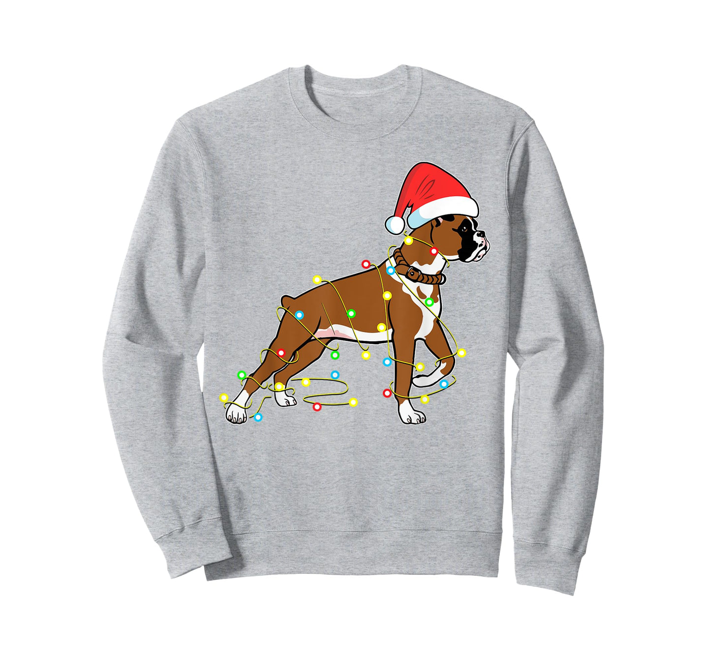 Christmas Lights Boxer Dog Lover Funny Gift T-Shirt for Men Women Kids