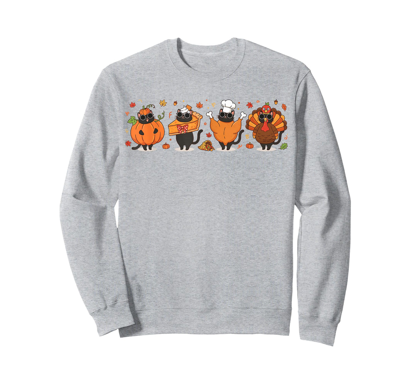 Black Cat Pumpkin Pie Turkey Thanksgiving Fall Cat Lovers T-Shirt