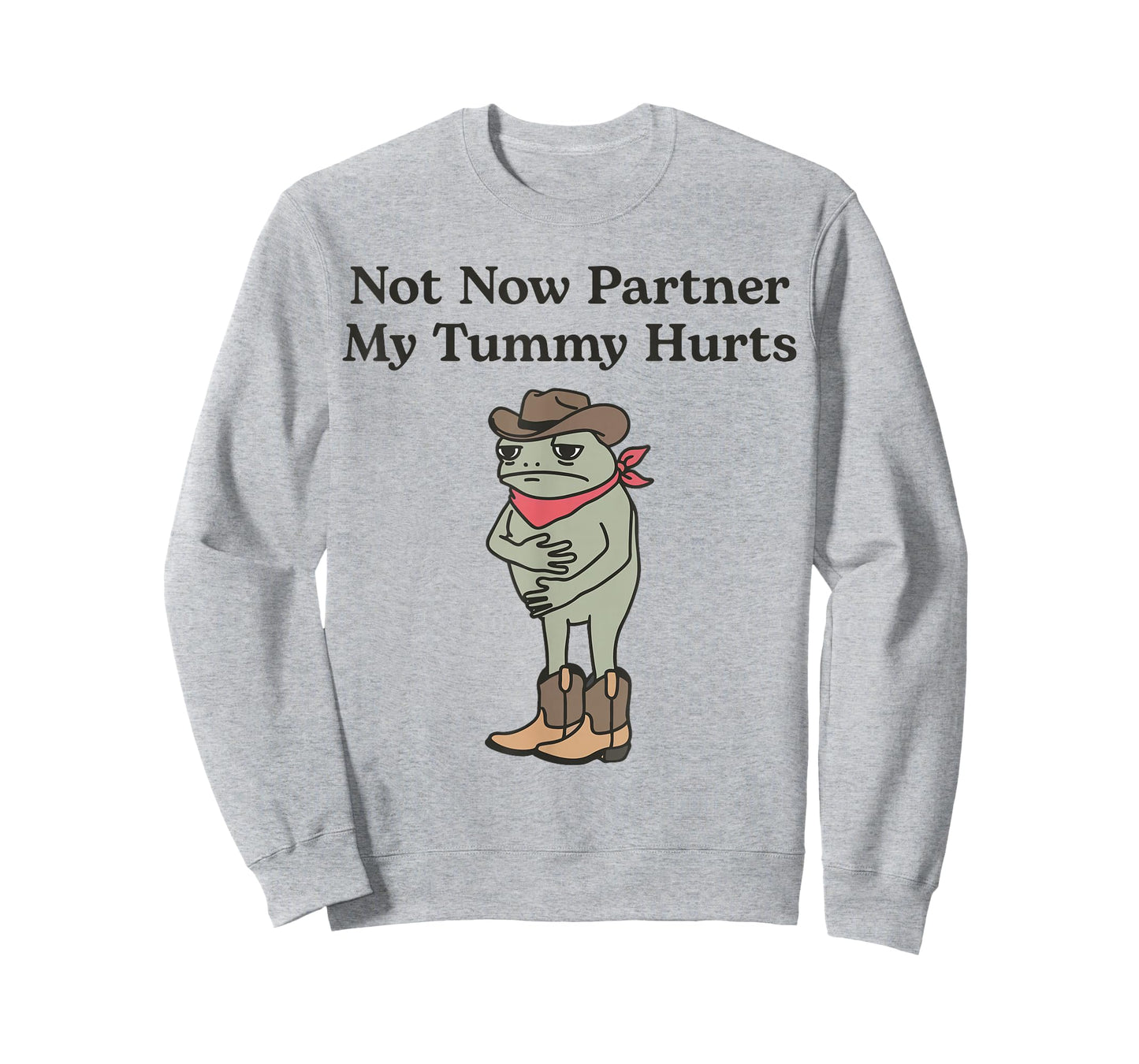 Not Now Partner My Tummy Hurts Funny Cowboy Frog Meme IBS T-Shirt