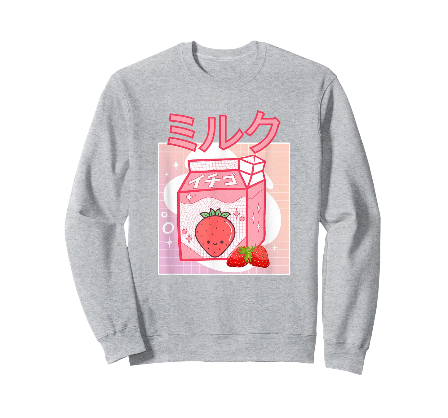 Cute Pink Strawberry Milk Japanese Kawaii Retro 90s Anime T-Shirt