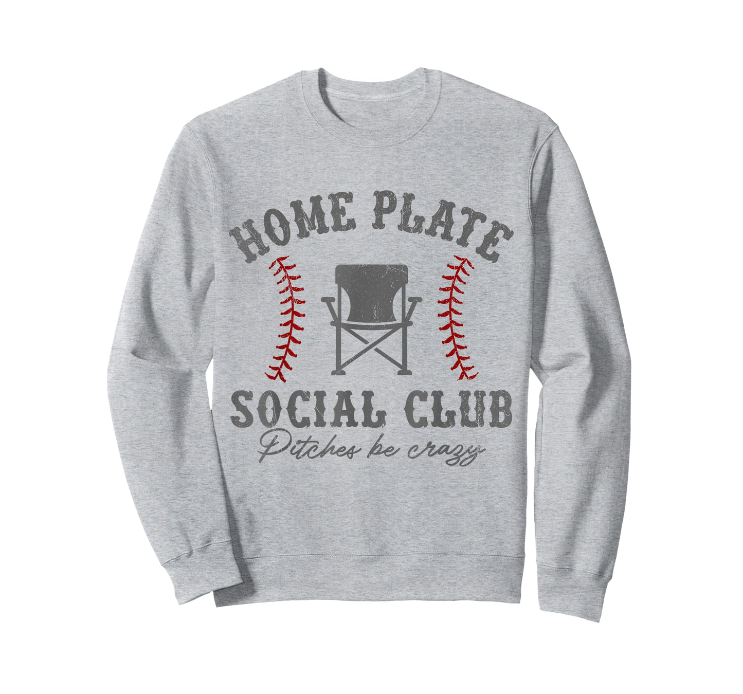 Home Plate Social Club Pitches Be Crazy Baseball T-Shirt