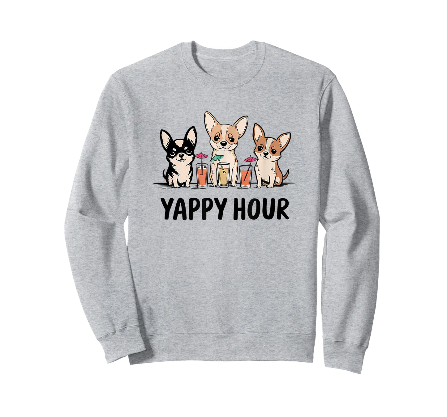 Yappy Hour Chihuahua Cocktail Dog Mom/Dad Funny Gift Design T-Shirt for Men Women