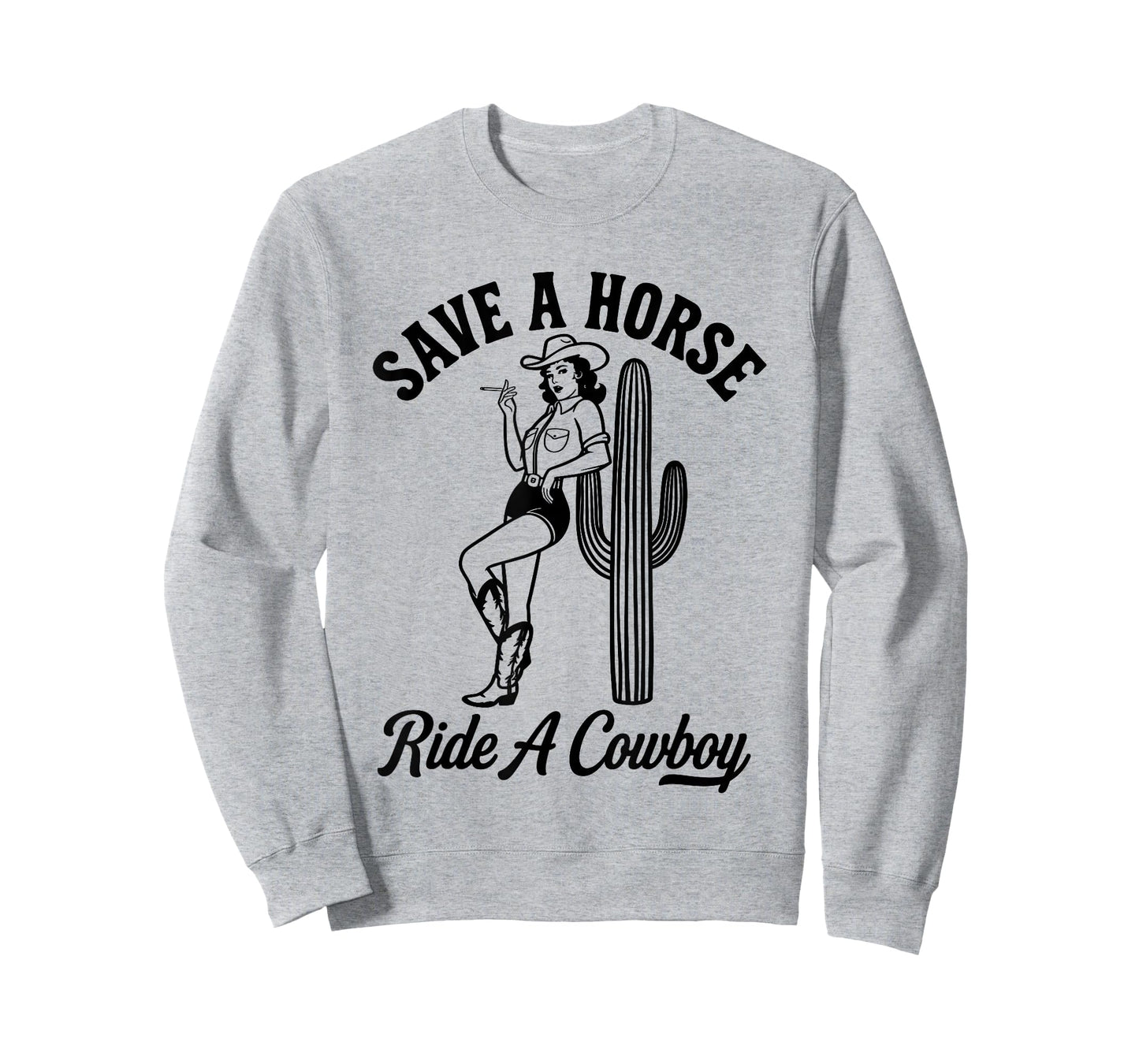 Cowgirl Western Humor Save a Horse Ride a Cowboy Women T-Shirt