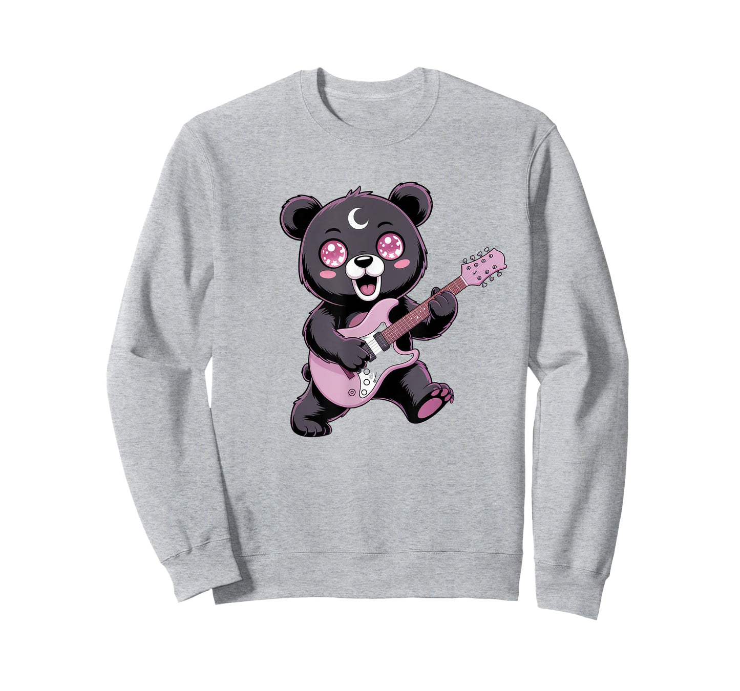 Bear Guitar Rock and Roll Kawaii Goth Girl Clothes Pink Goth T-Shirt