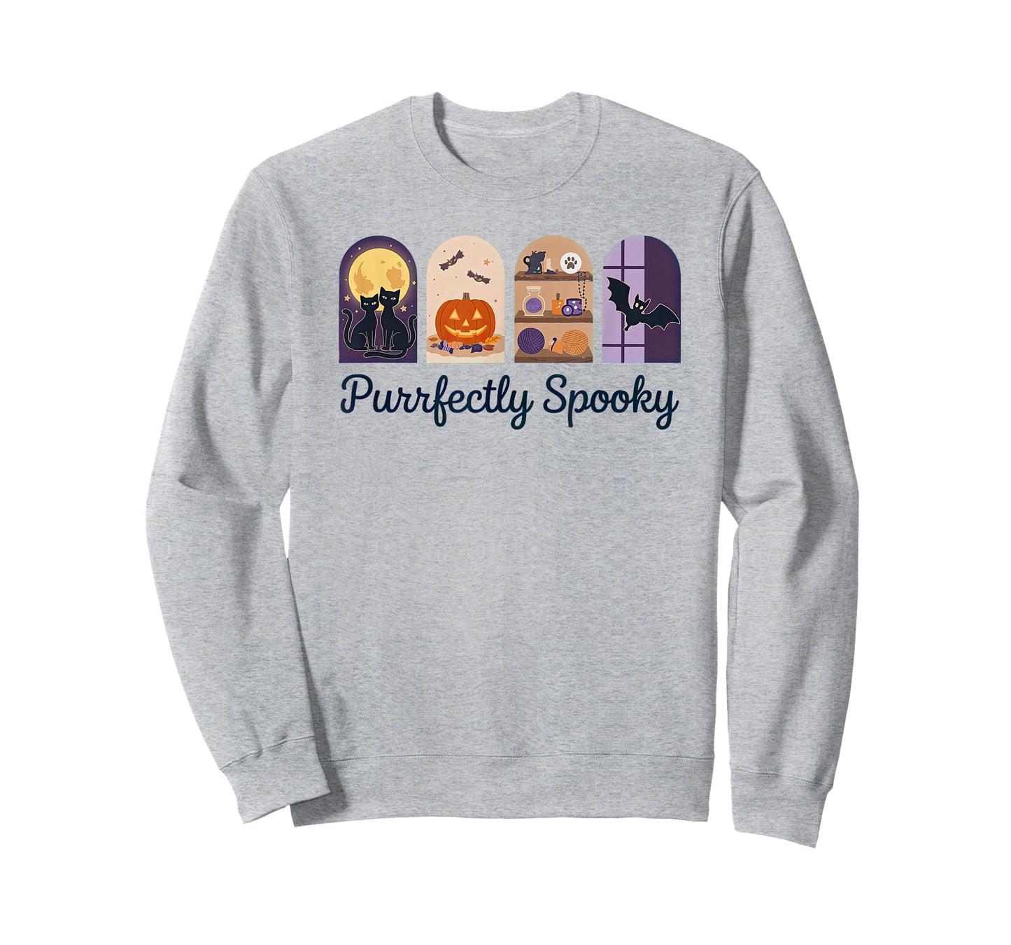 Cute Halloween Black Cats Funny Saying Purrfectly Spooky T-Shirt
