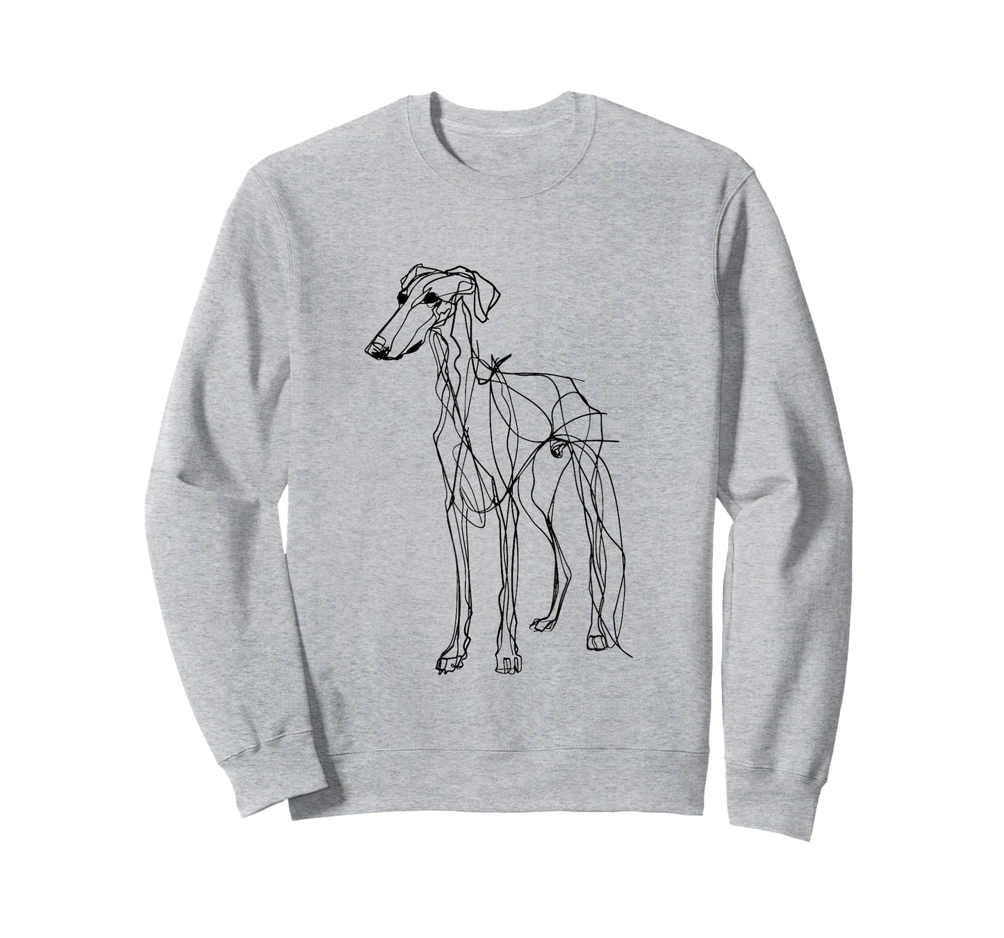 Silken Windhound Dog Line Art Minimalist Mom Dad T-Shirt