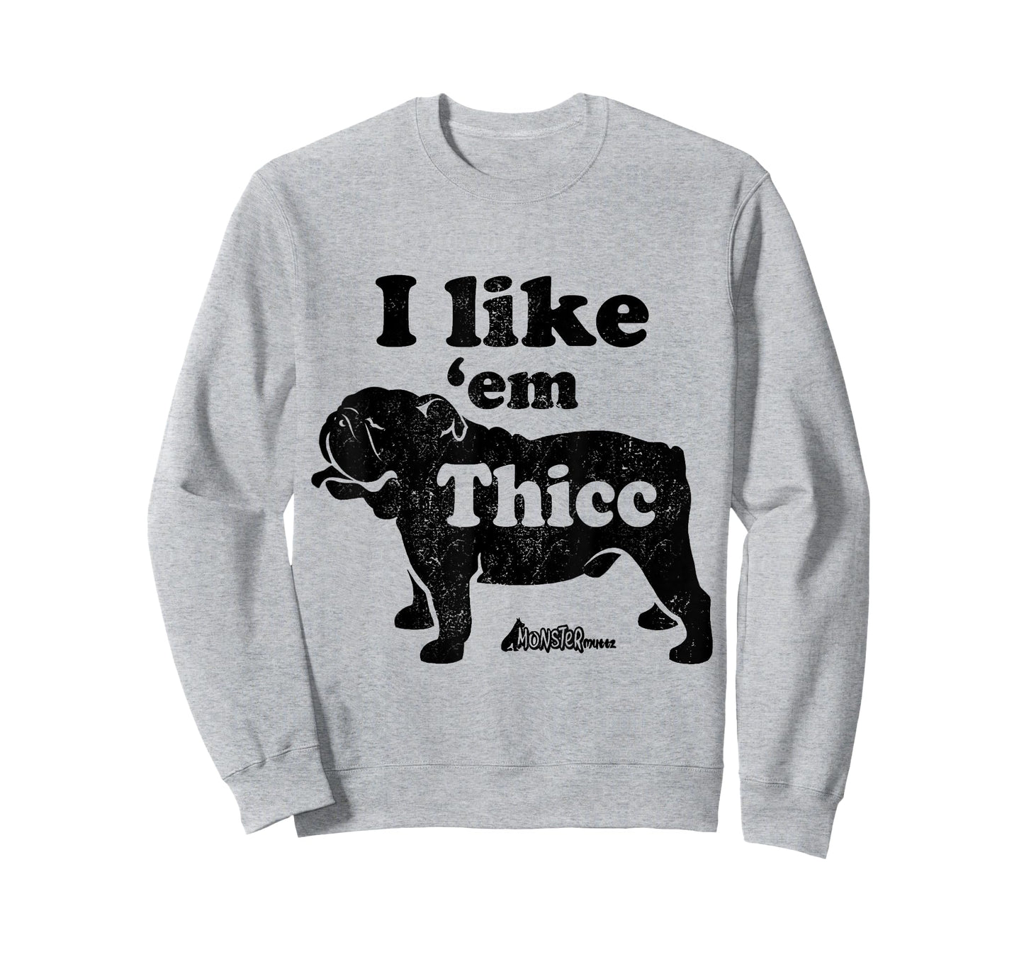 Funny English Bulldog I Like Em Thicc Dog Silhouette T-Shirt for Men Women Girls Kids