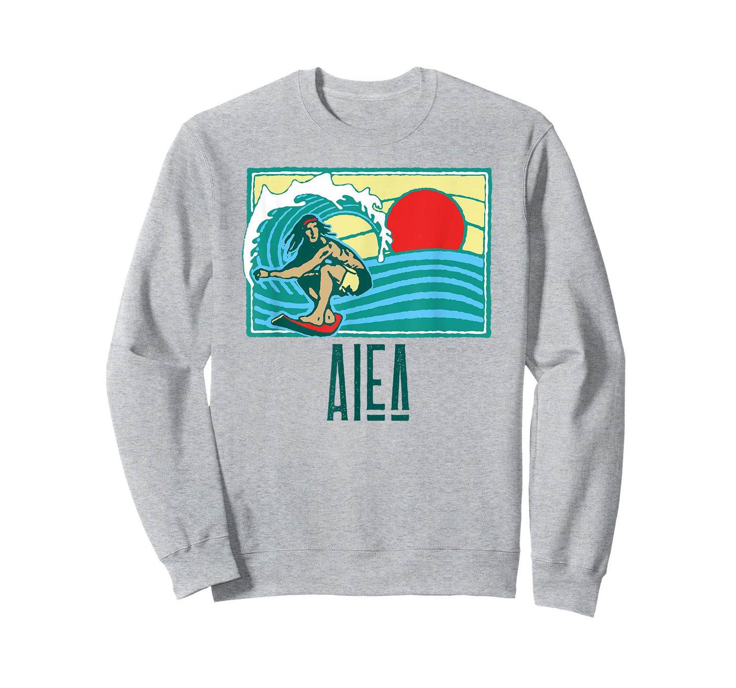 Aiea Hawaii Vintage Surfer & Wave Retro Graphic T-Shirt