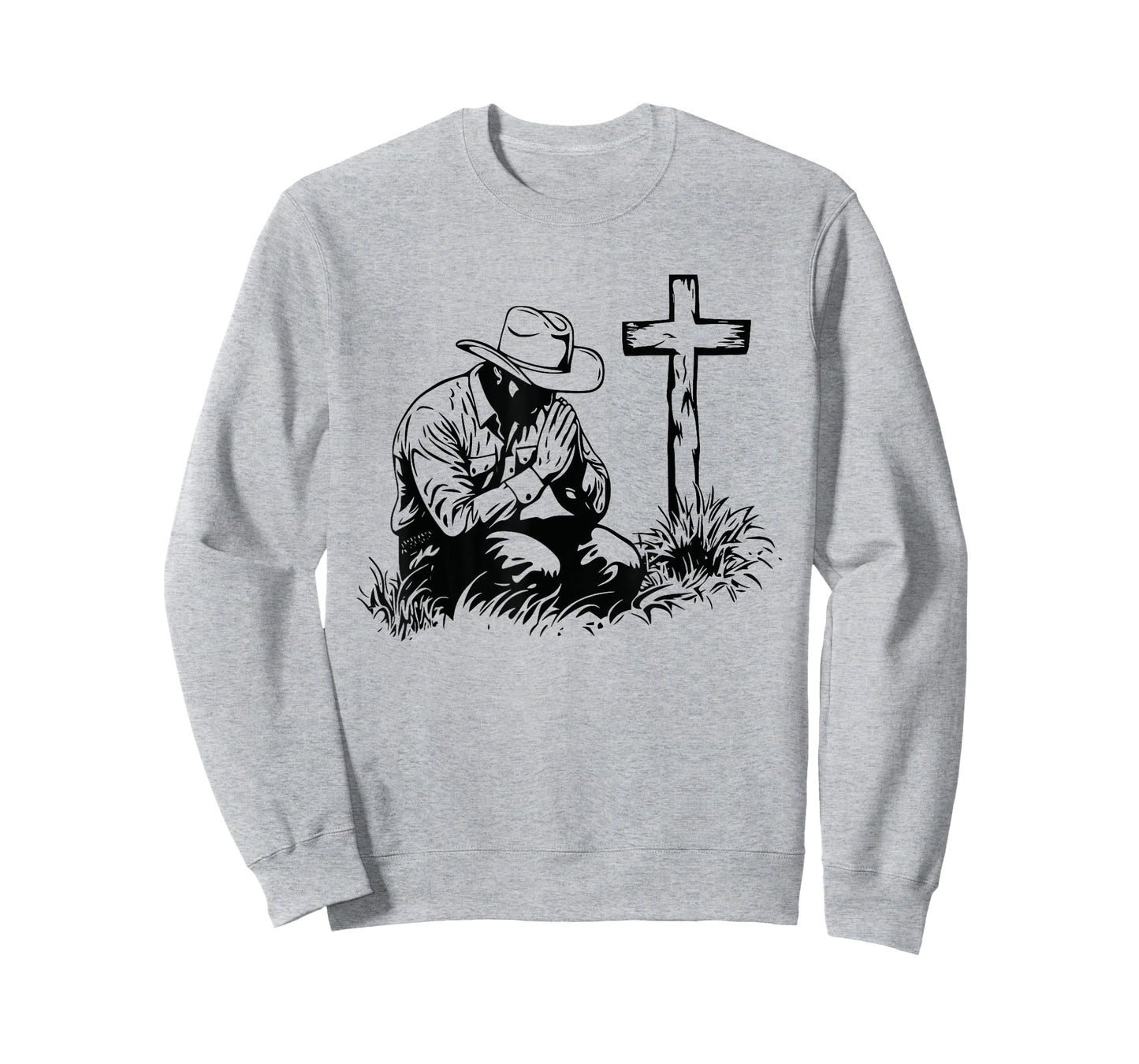 Praying Cowboy Kneeling Cross Western Bible Jesus Horse T-Shirt