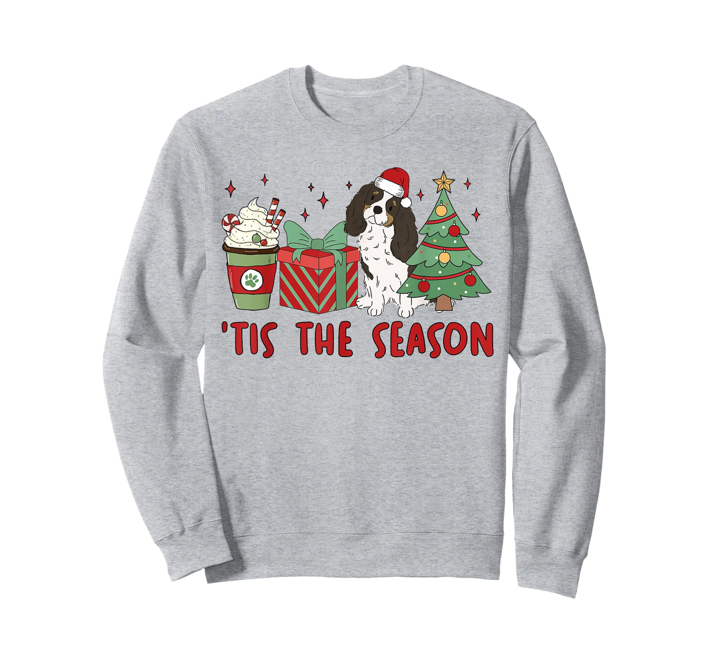 Cavalier King Charles Spaniel Christmas Tis The Season Dog Men Women Kids T-Shirt
