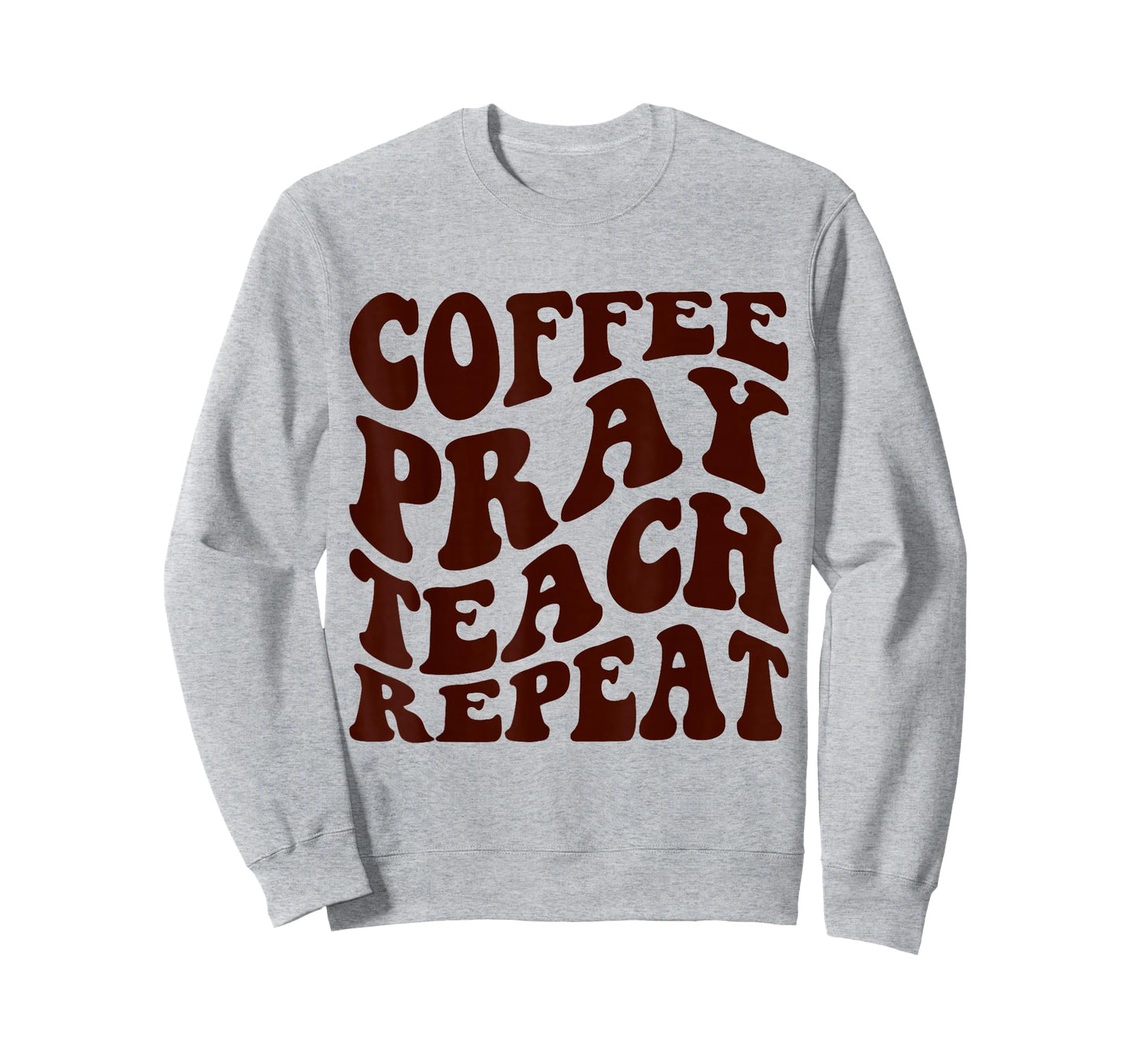 Homeschool Mom Coffee Pray Teach Repeat Retro Groovy T-Shirt