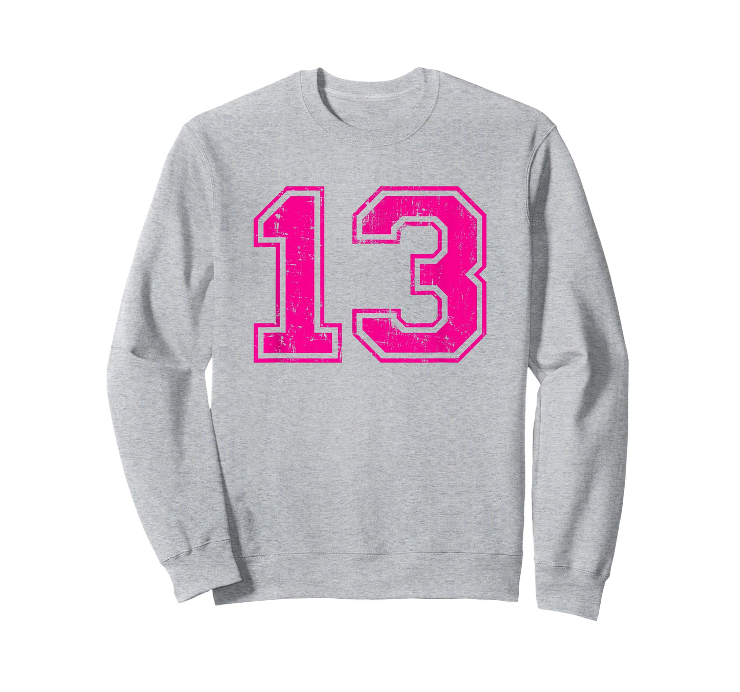 Number 13 Varsity Distressed Vintage Sport Team Player's T-Shirt