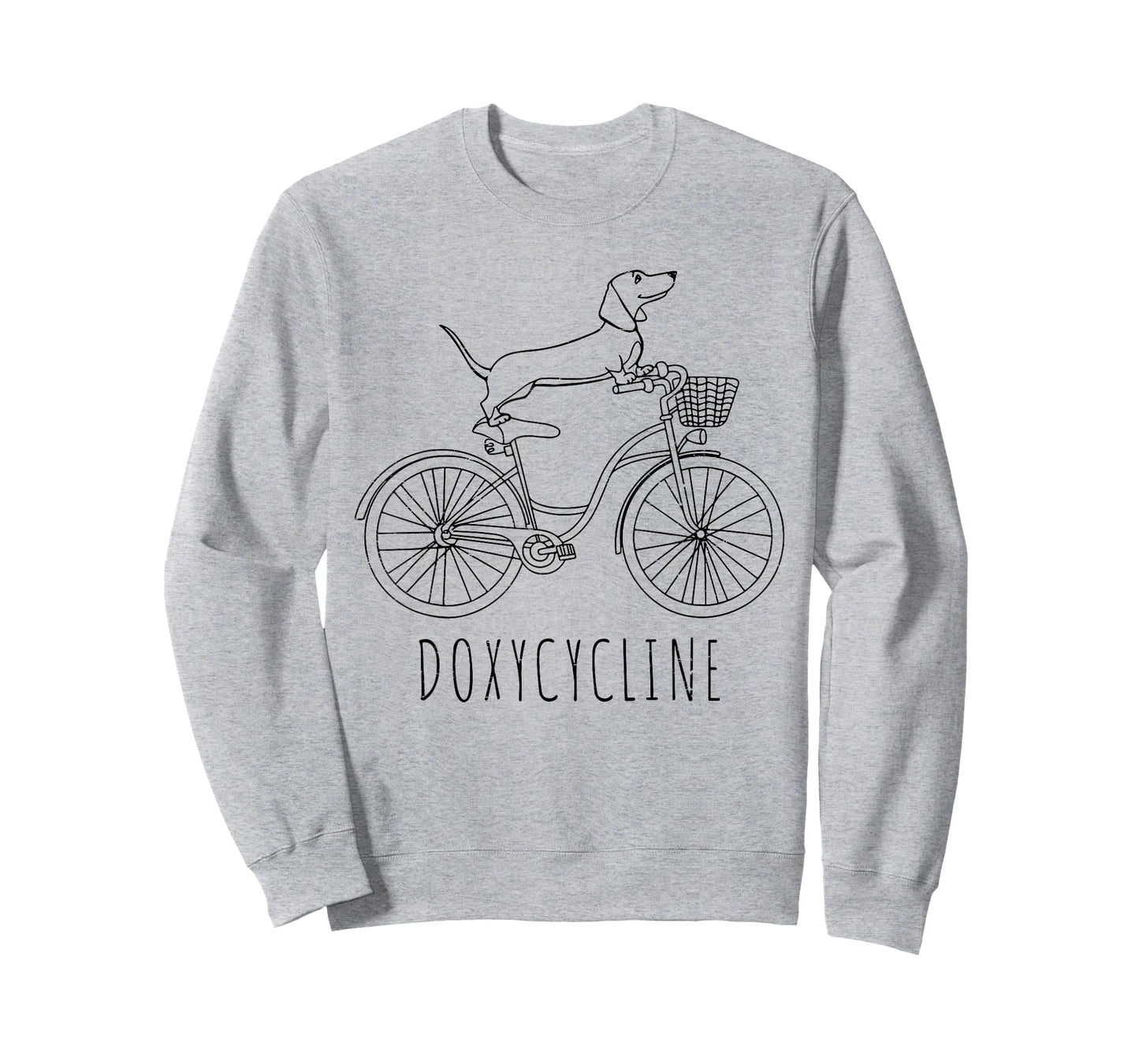 Retro Doxycycline Pharmacy Funny Dachshund On Bicycle T-Shirt