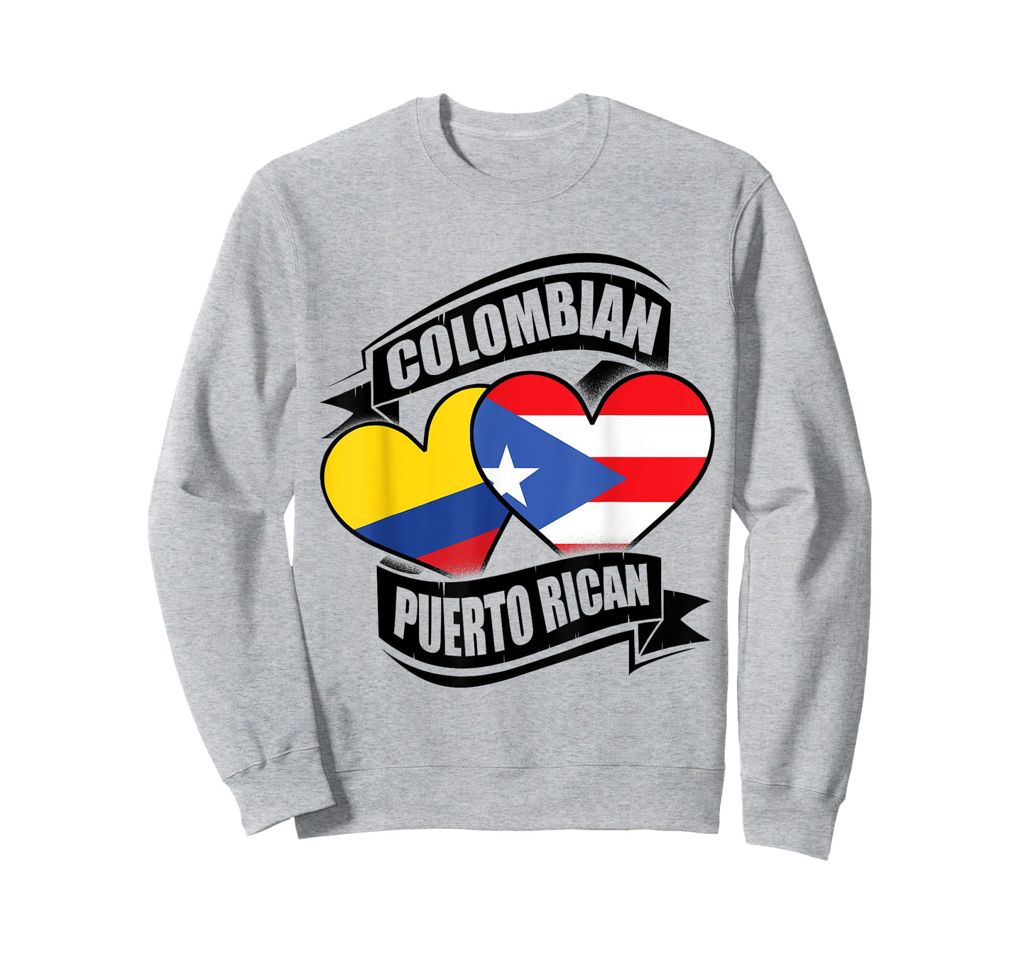 Colombian Puerto Rican Hearts Colombia Puerto Rico Flags T-Shirt
