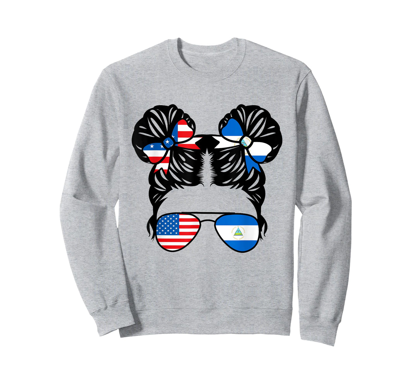 Half American Nicaraguan Girl USA Nicaragua Flag Patriot T-Shirt