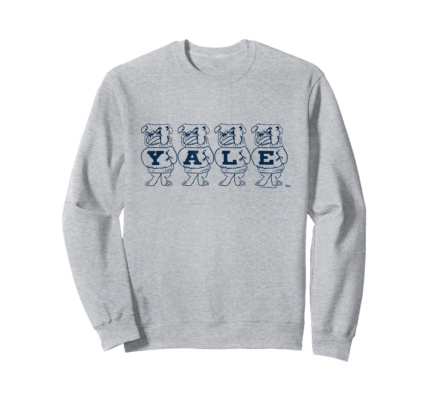 Yale University Cartoon Line Art Bulldogs Varsity Yale Logo T-Shirt