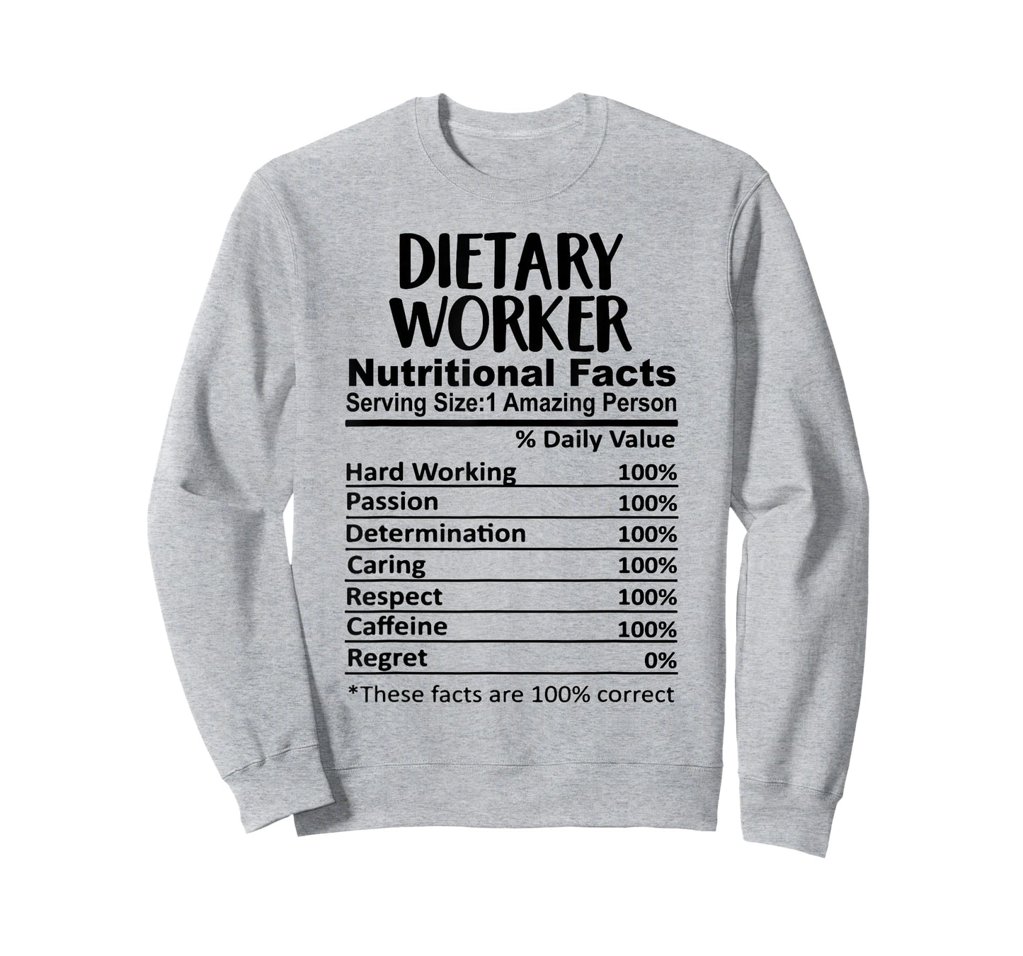 Dietary Worker Nutrition Facts Funny T-Shirt