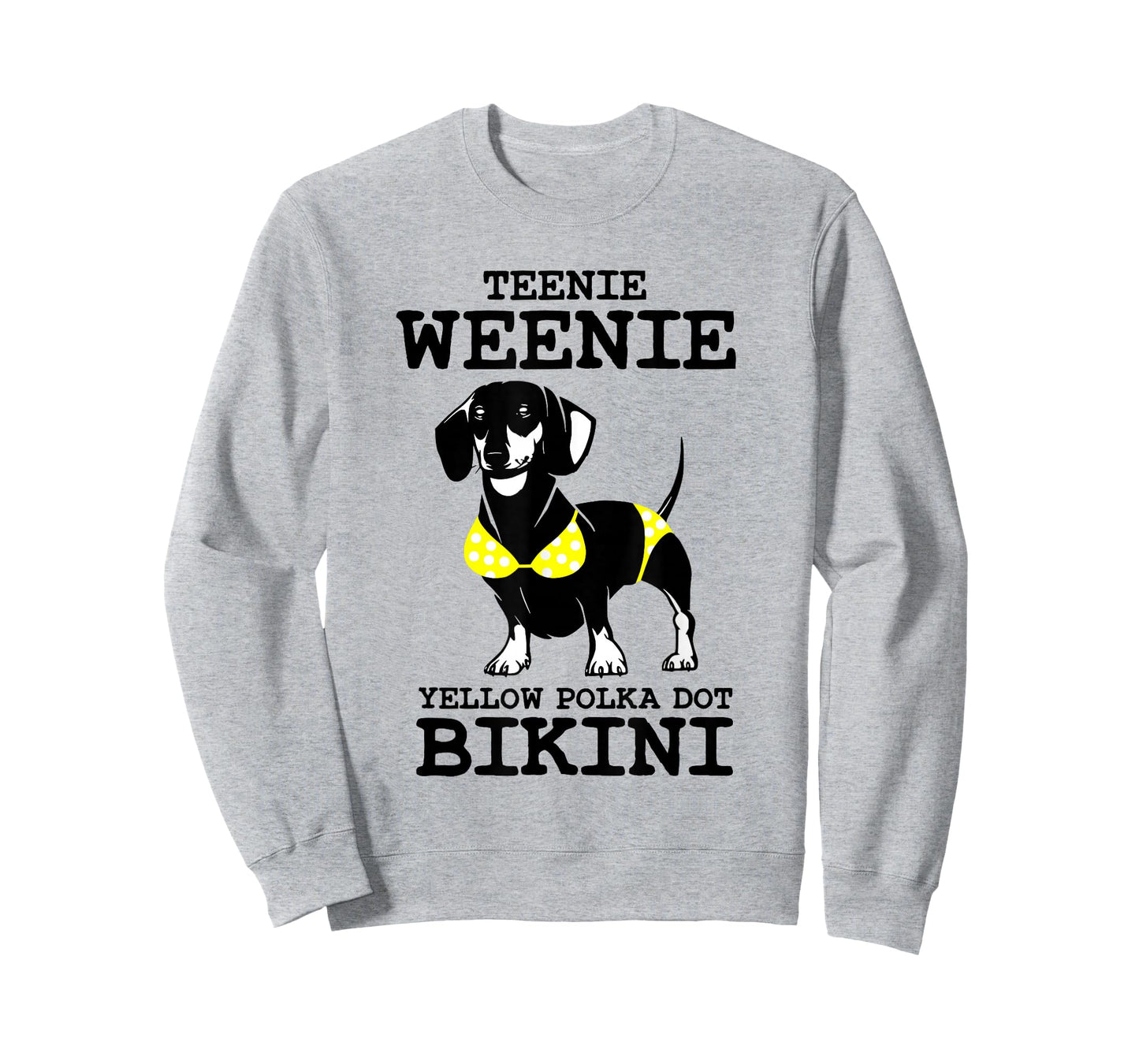 Funny Dachshund Teenie Weenie Yellow Polka Dot Bikini T-Shirt