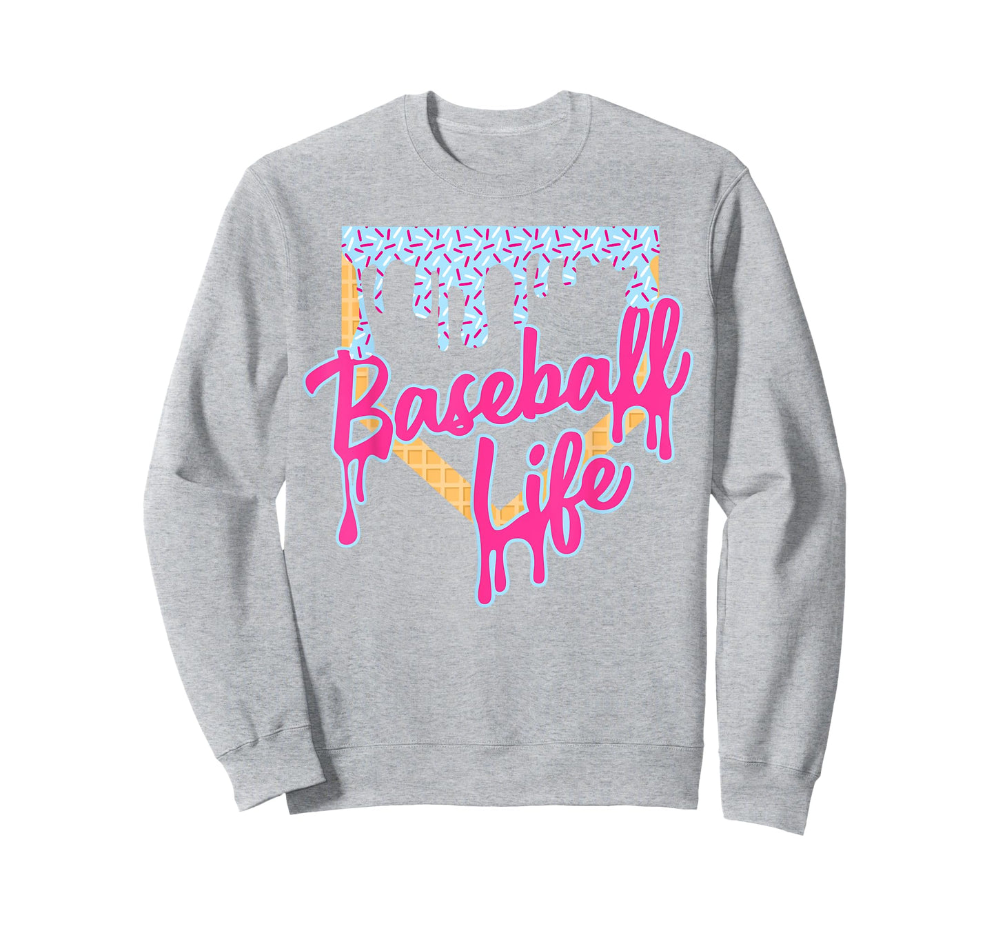 Baseball Life Baseball Home Plate Ice Cream Dripping T-Shirt