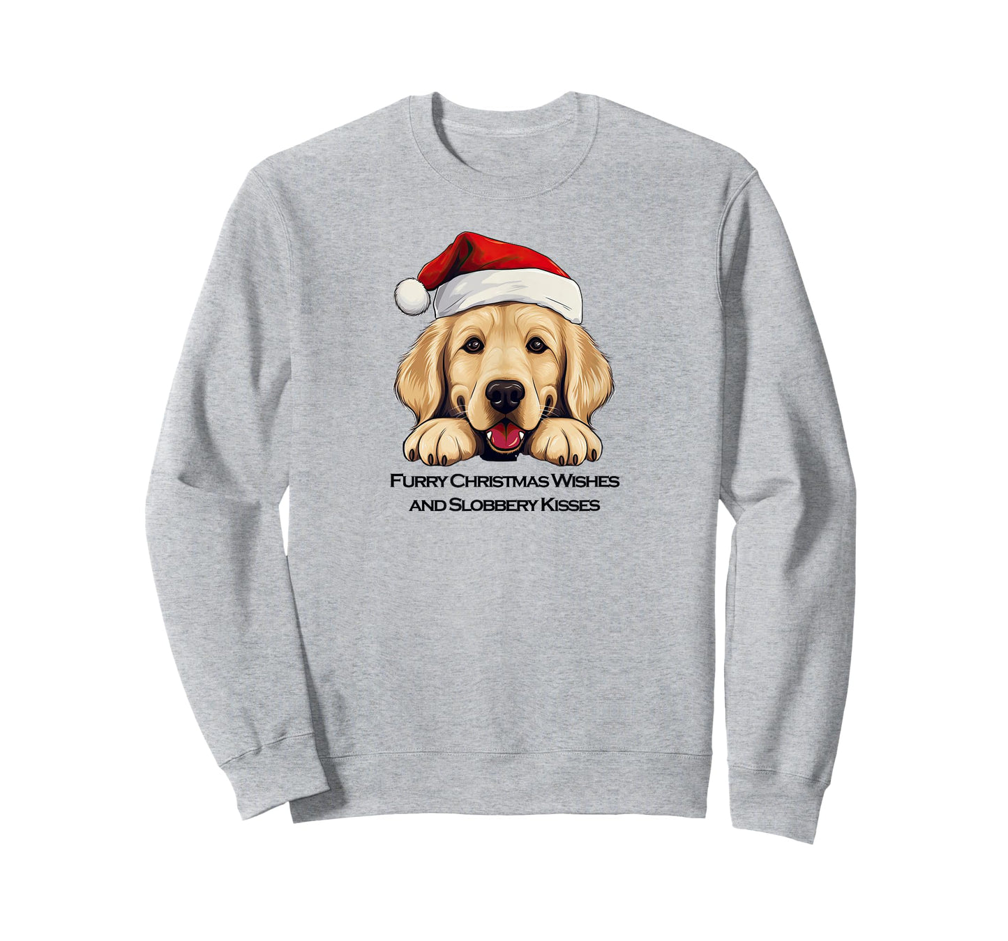 Merry Xmas Golden Retriever Santa "Furry" Christmas Wishes T-Shirt