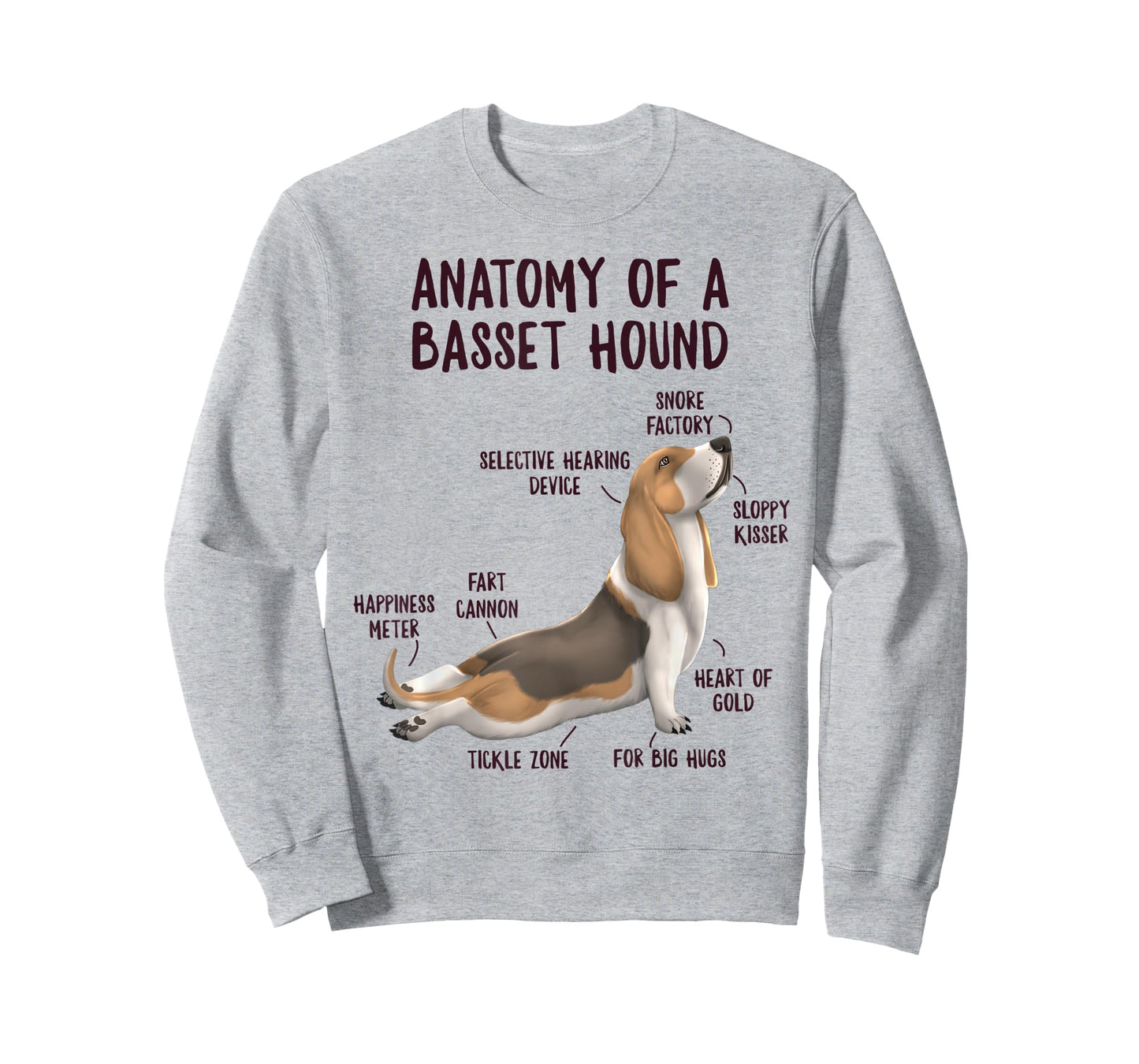 Anatomy of A Basset Hound Funny Dog Owner Puppy Lover T-Shirt