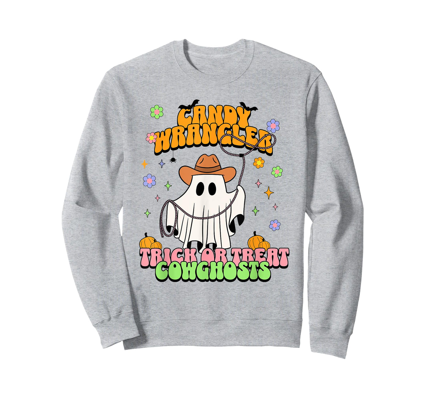 Cute Cowgirl Ghost Retro Western Groovy Halloween Treats T-Shirt