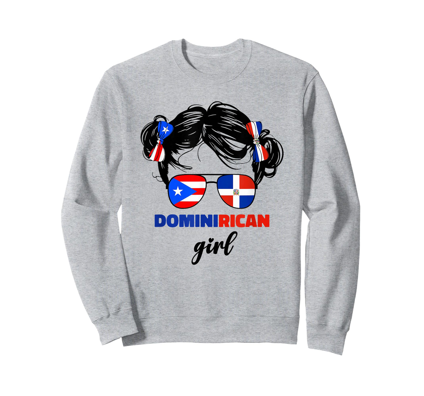 DominiRican Girl Kids Dominican and Puerto Rican Rico Flag T-Shirt