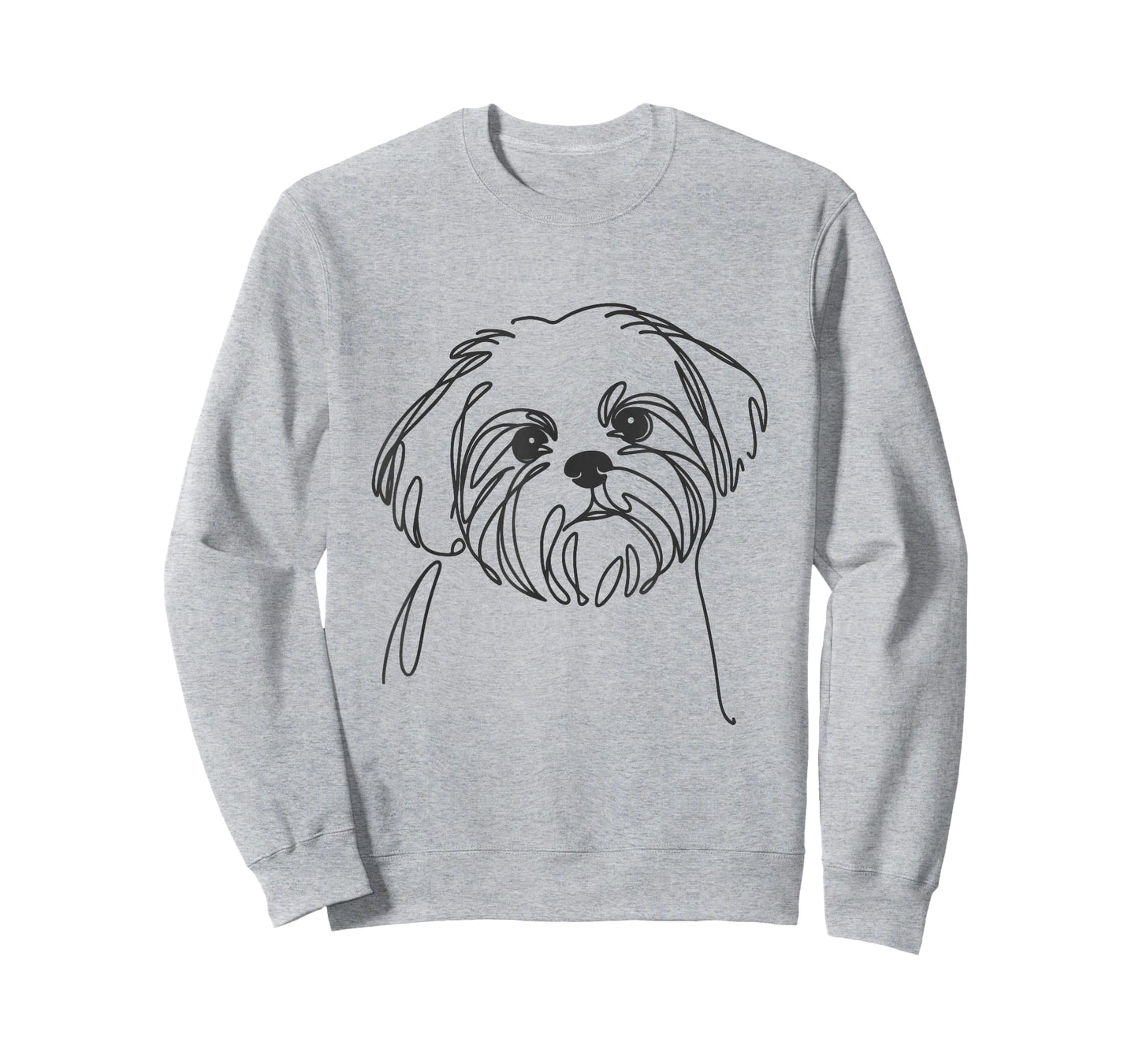 Line Art Dad Mom Dog - Shih Tzu T-Shirt