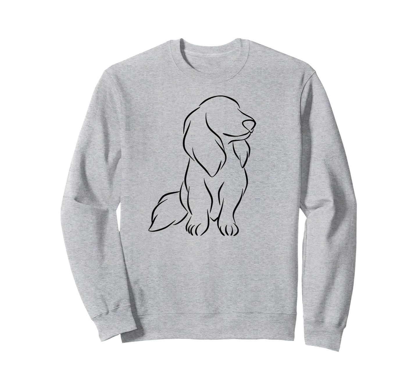 Long haired Dachshund Line Art Cute Doxie Wiener Dog Women T-Shirt