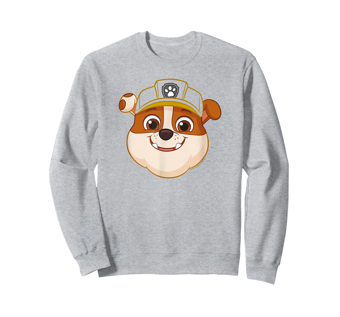 Paw Patrol Rubble Grin T-Shirt - Boys, Kids, Unisex - Yellow - Cartoon Bulldog - Crew Neck - Short Sleeve - Small (5-6 years) - Machine Wash